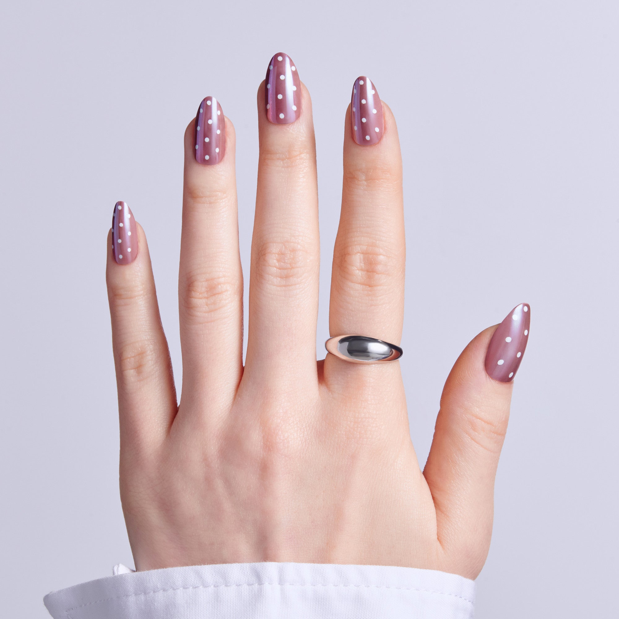 Kiss Glam Embellished Press On Fake Glue Nails - Velvet Noir | 3D & Jewel Design, Pink, Medium, Almond