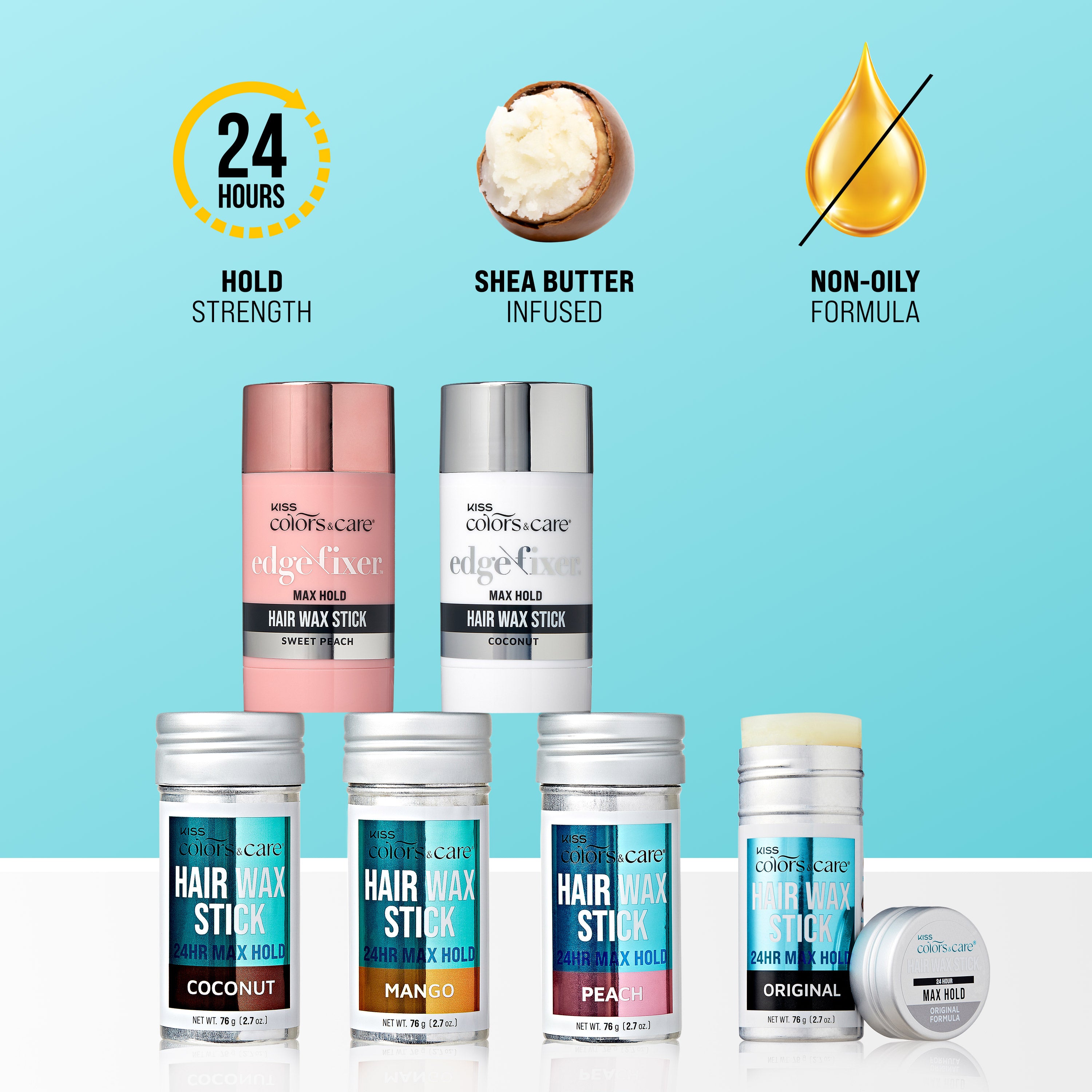 Kiss Colors & Care Edge Fixer Wax Stick – Peach