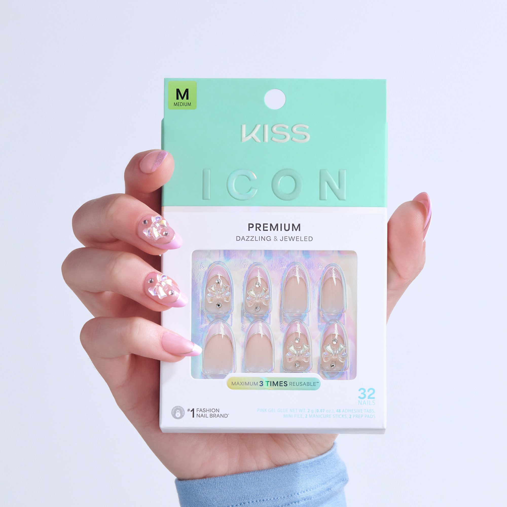 KISS ICON Press On Glue Nails - Vibrant