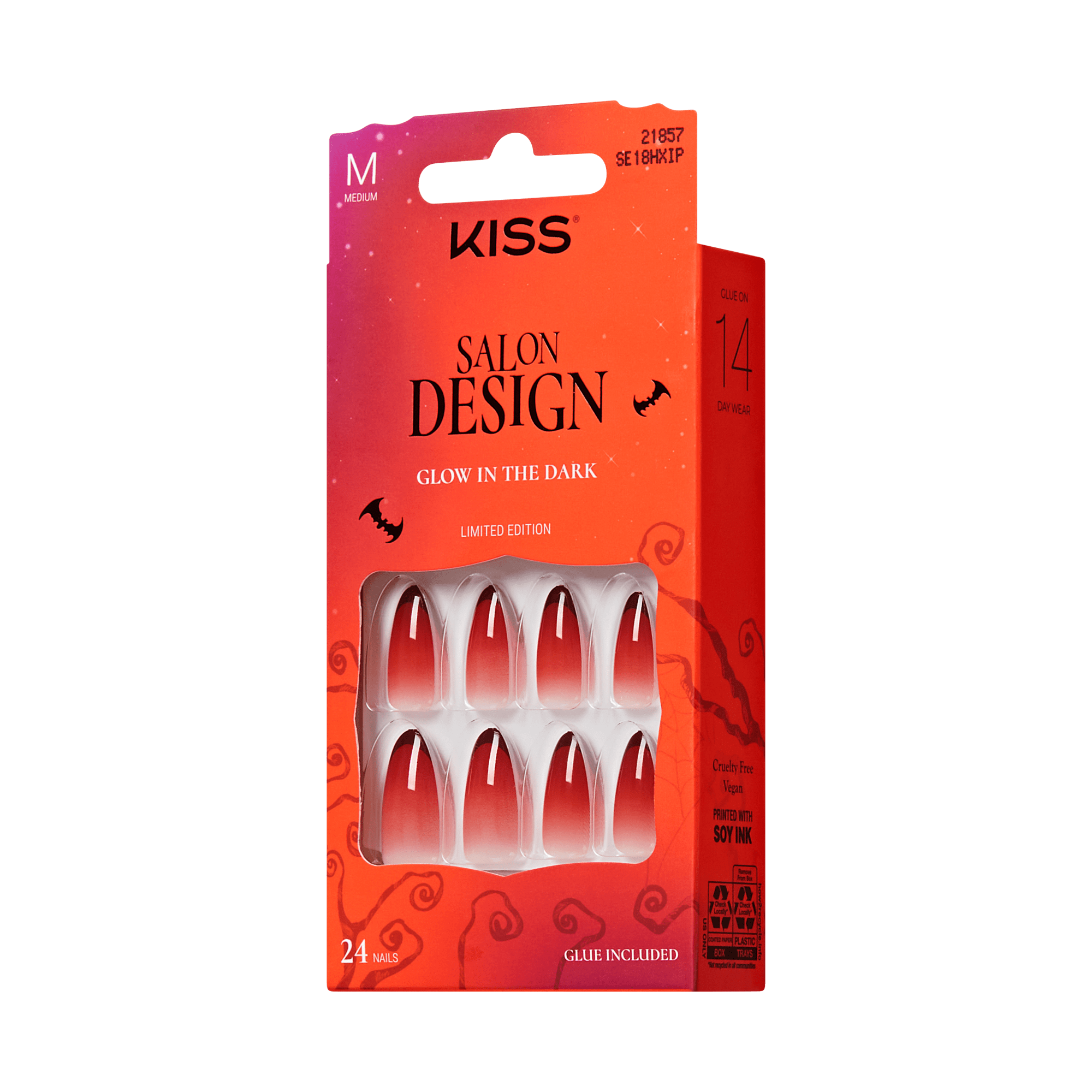 KISS Salon Design Halloween Press On Glue Nails - Jeepers