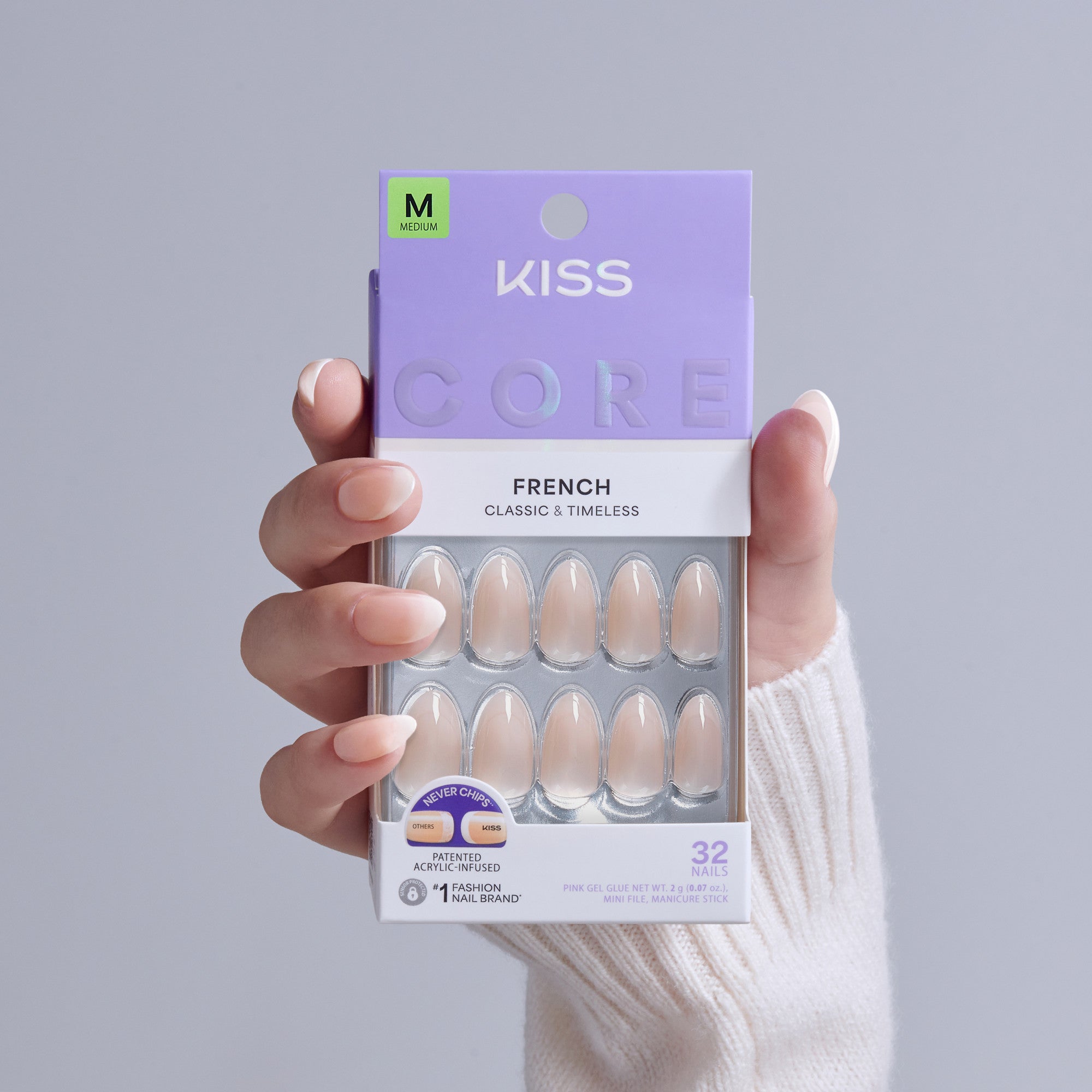 KISS CORE French Press On Glue Nails – Burble