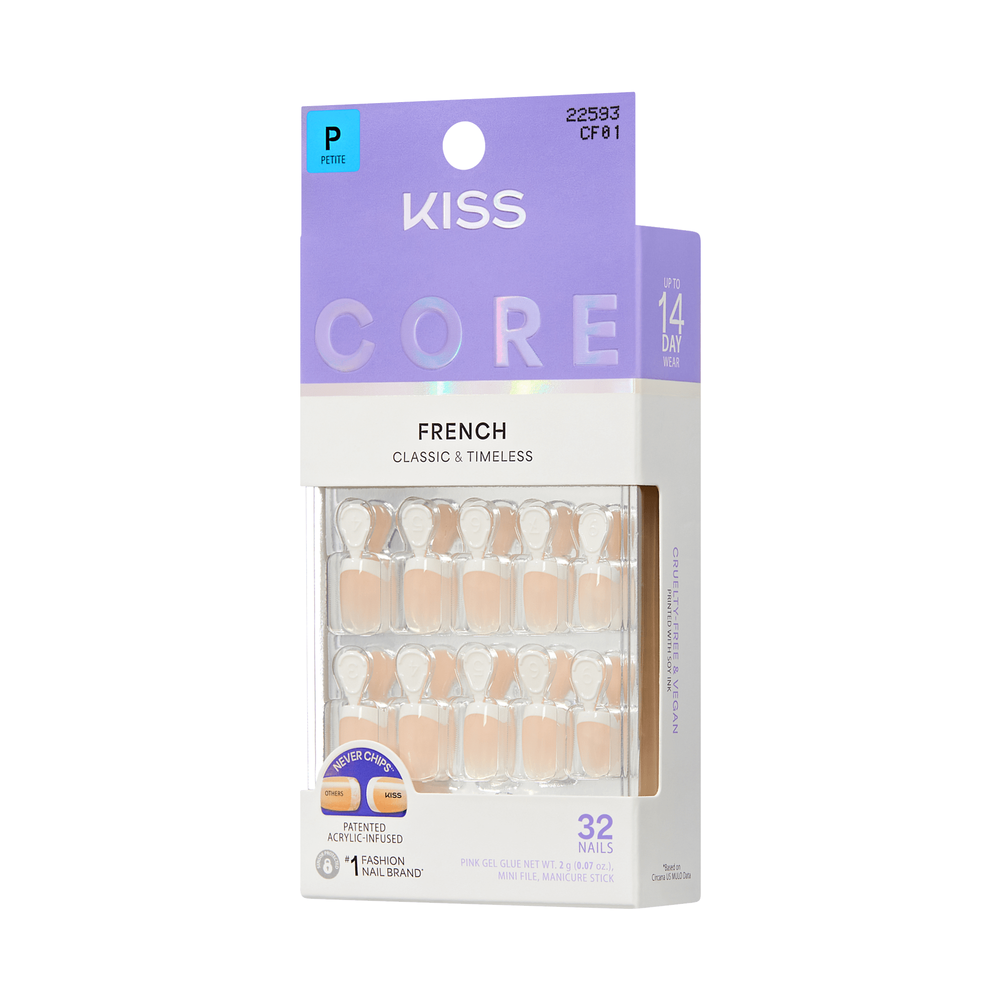 KISS CORE French Press On Glue Nails – Perfection