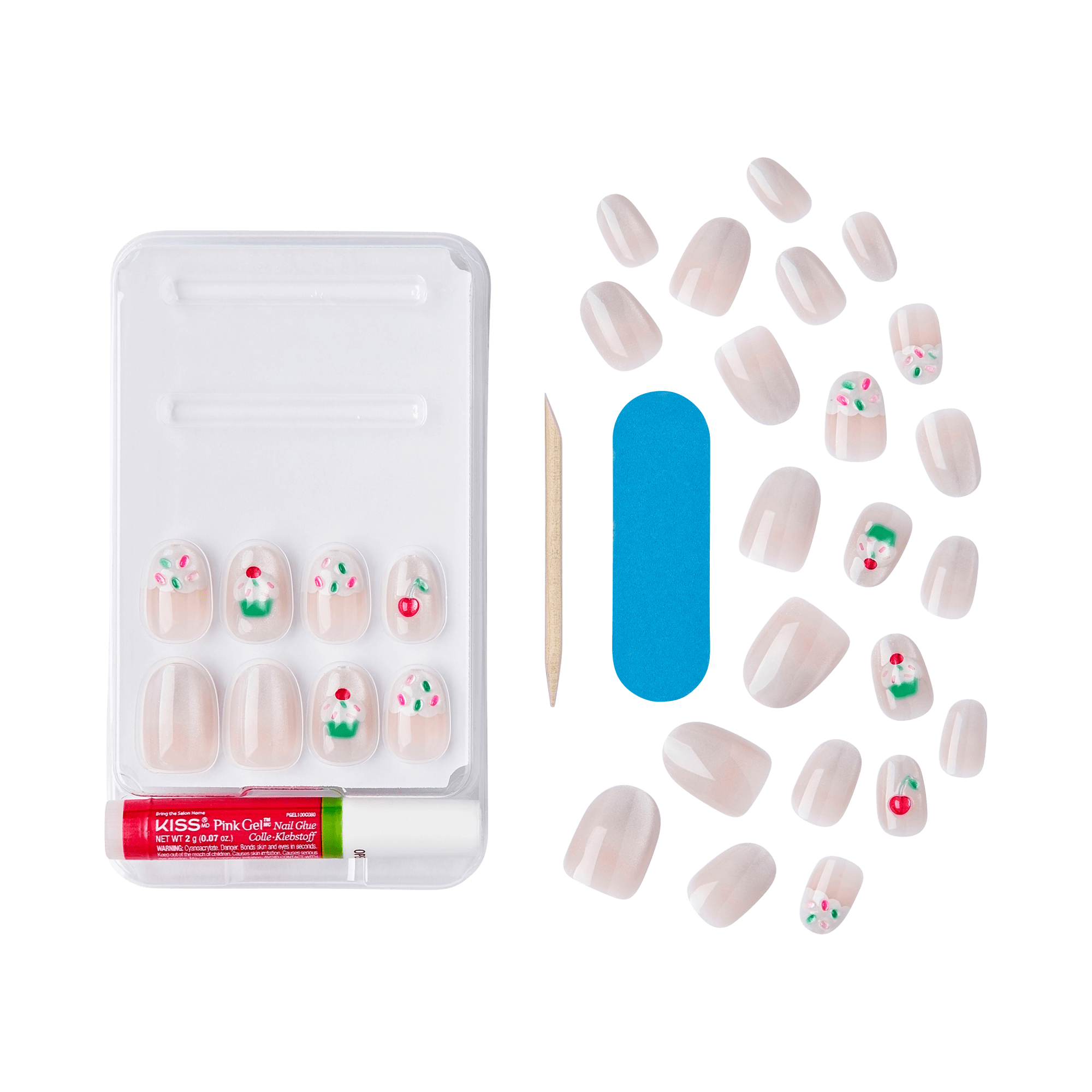 KISS Nail Drip Sweet Shop Press On Glue Nails - Hot Drip