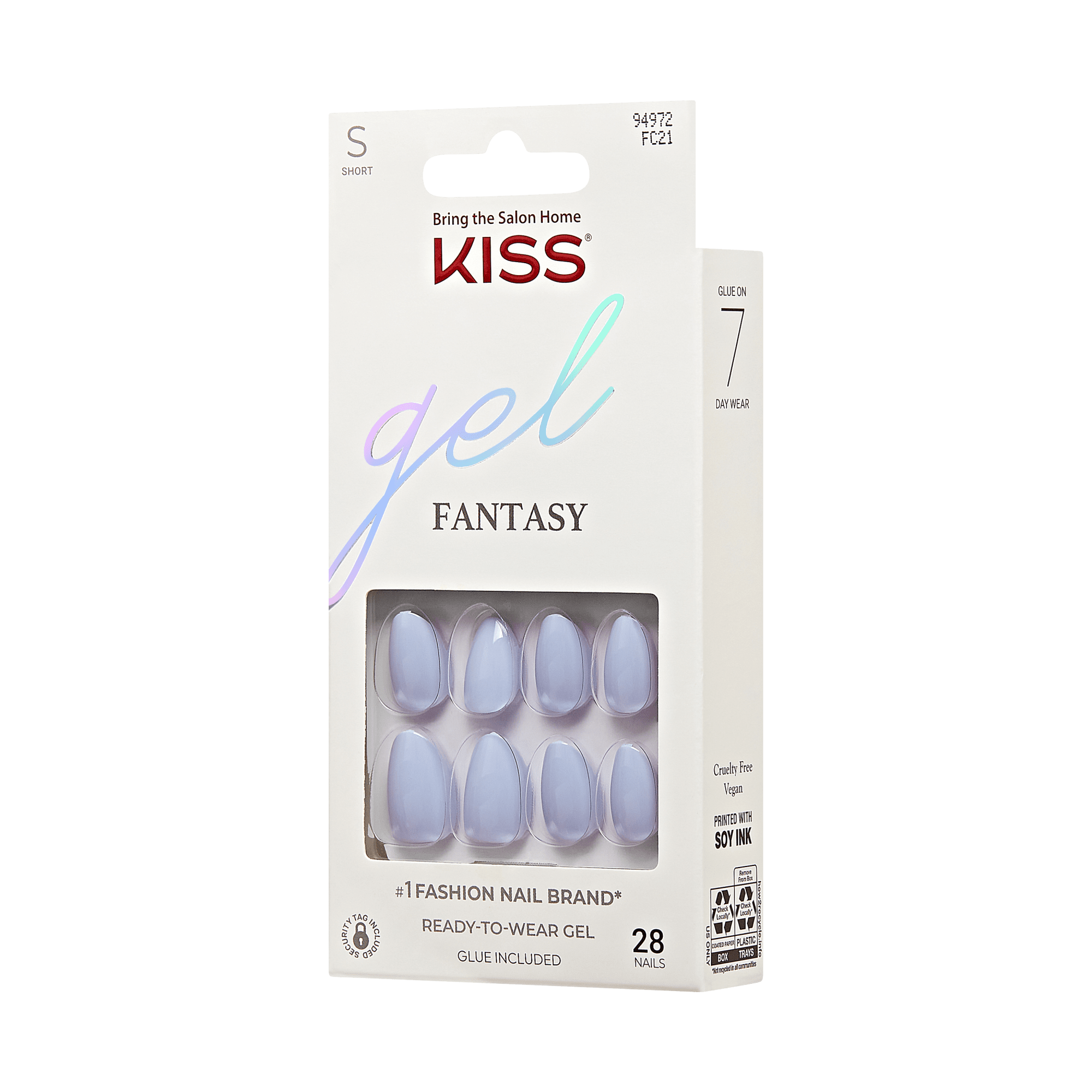 KISS Gel Fantasy Color Press On Glue Nails - Day 1