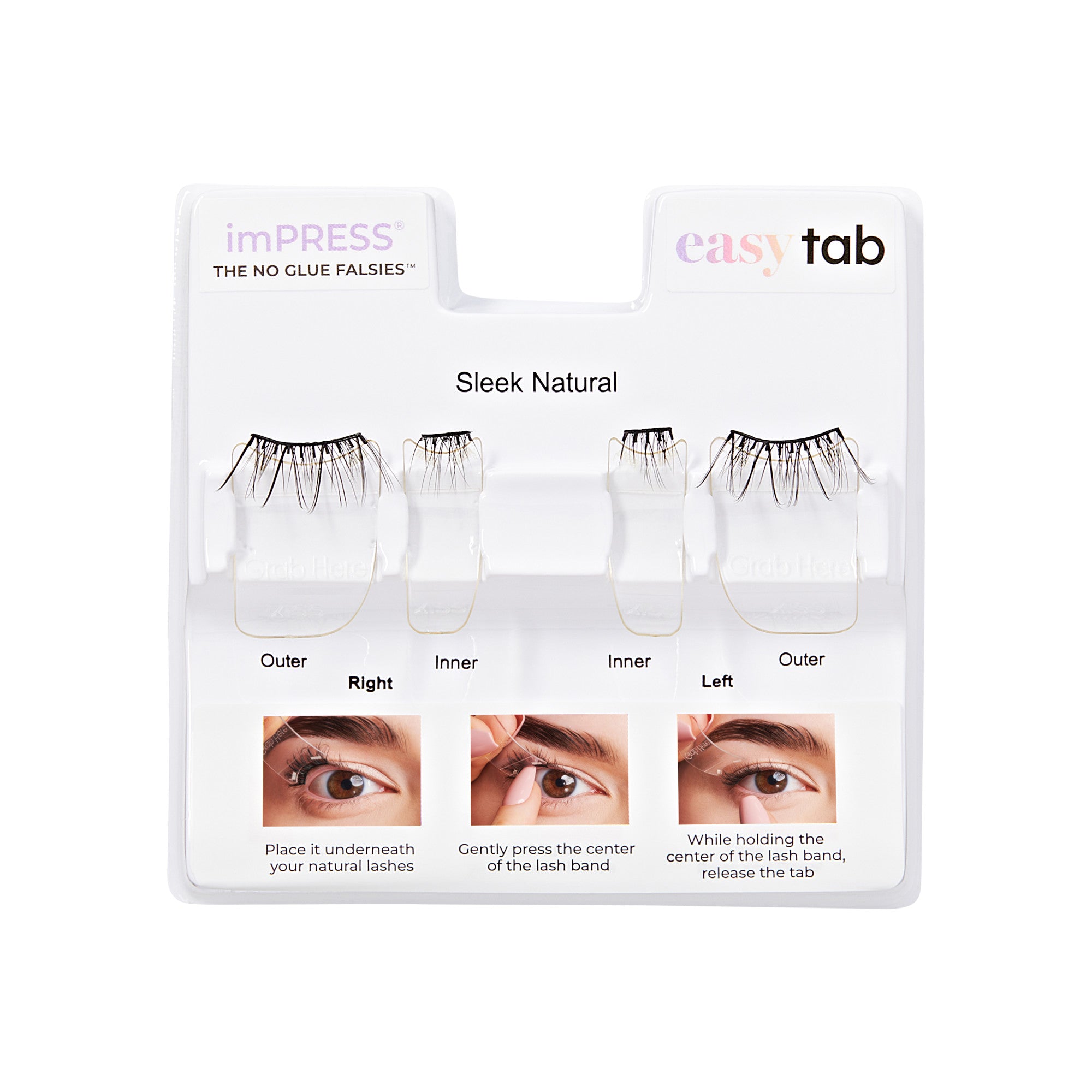 imPRESS Falsies easy tab Self Adhesive Eyelashes– Sleek Natural
