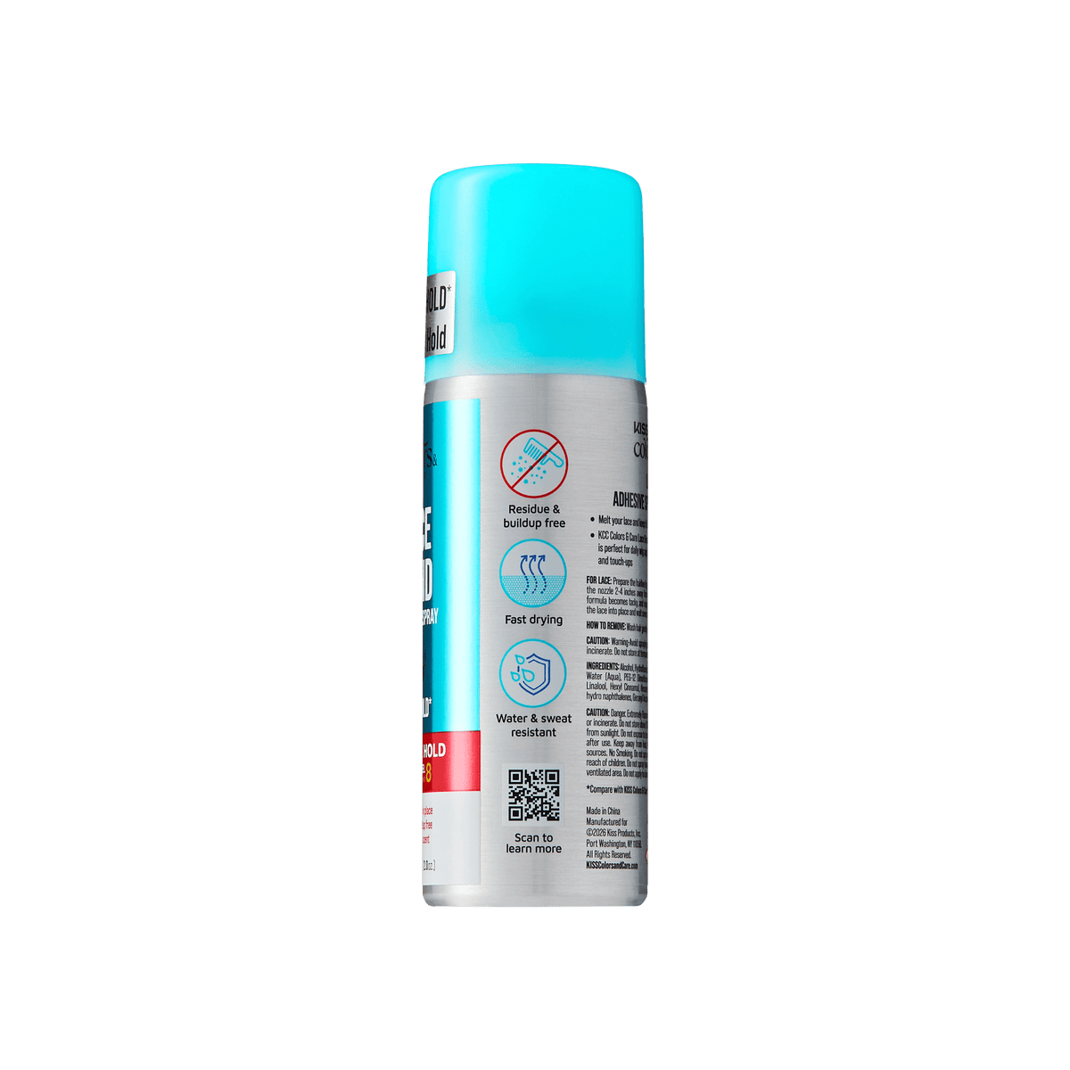 Kiss Colors & Care Lace Bond Spray | Extreme Hold, Wig Adhesive Spray, Wig Glue, Travel Size, 2 oz, Hair Care