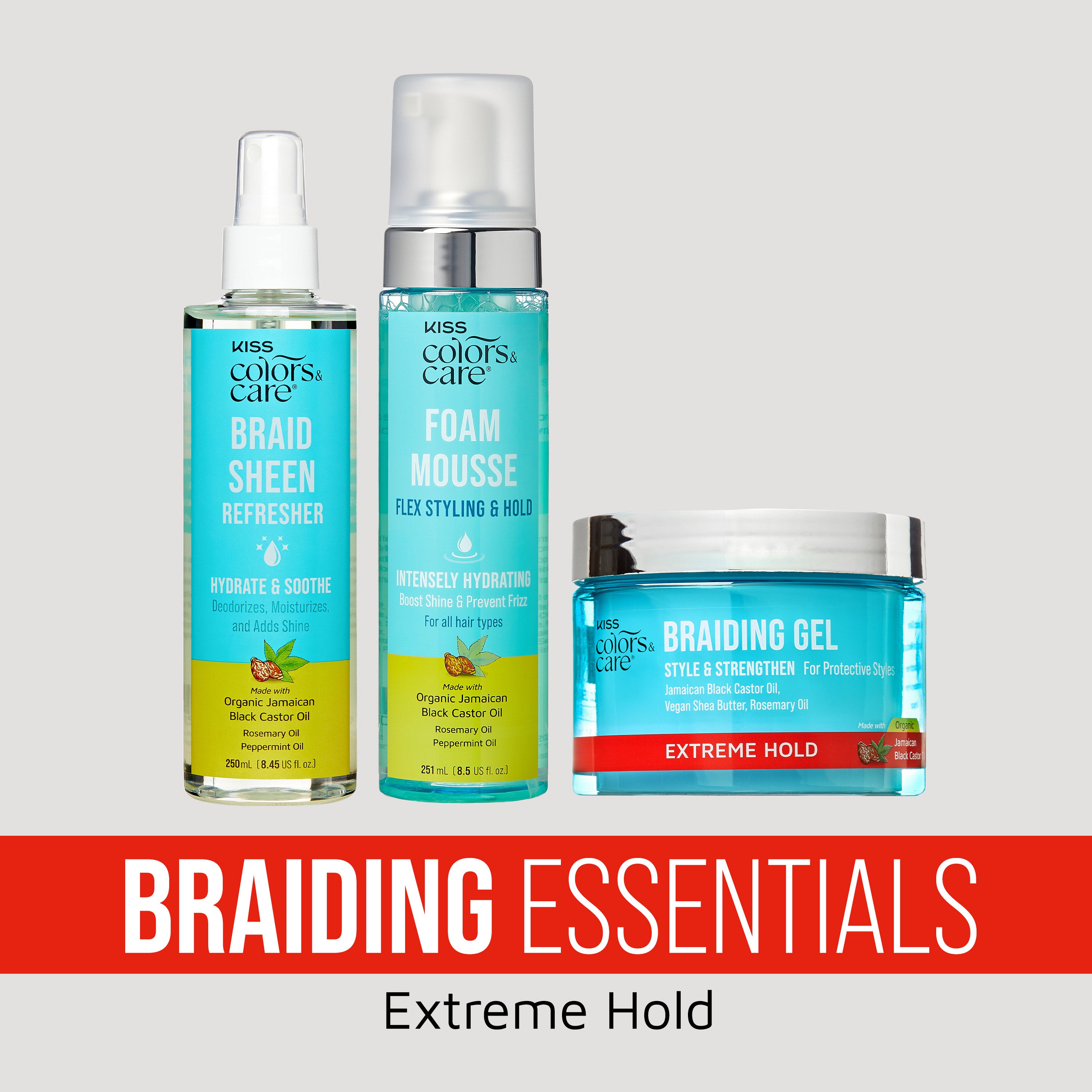 KISS Colors & Care Braiding Essentials Bundle - Extreme Hold