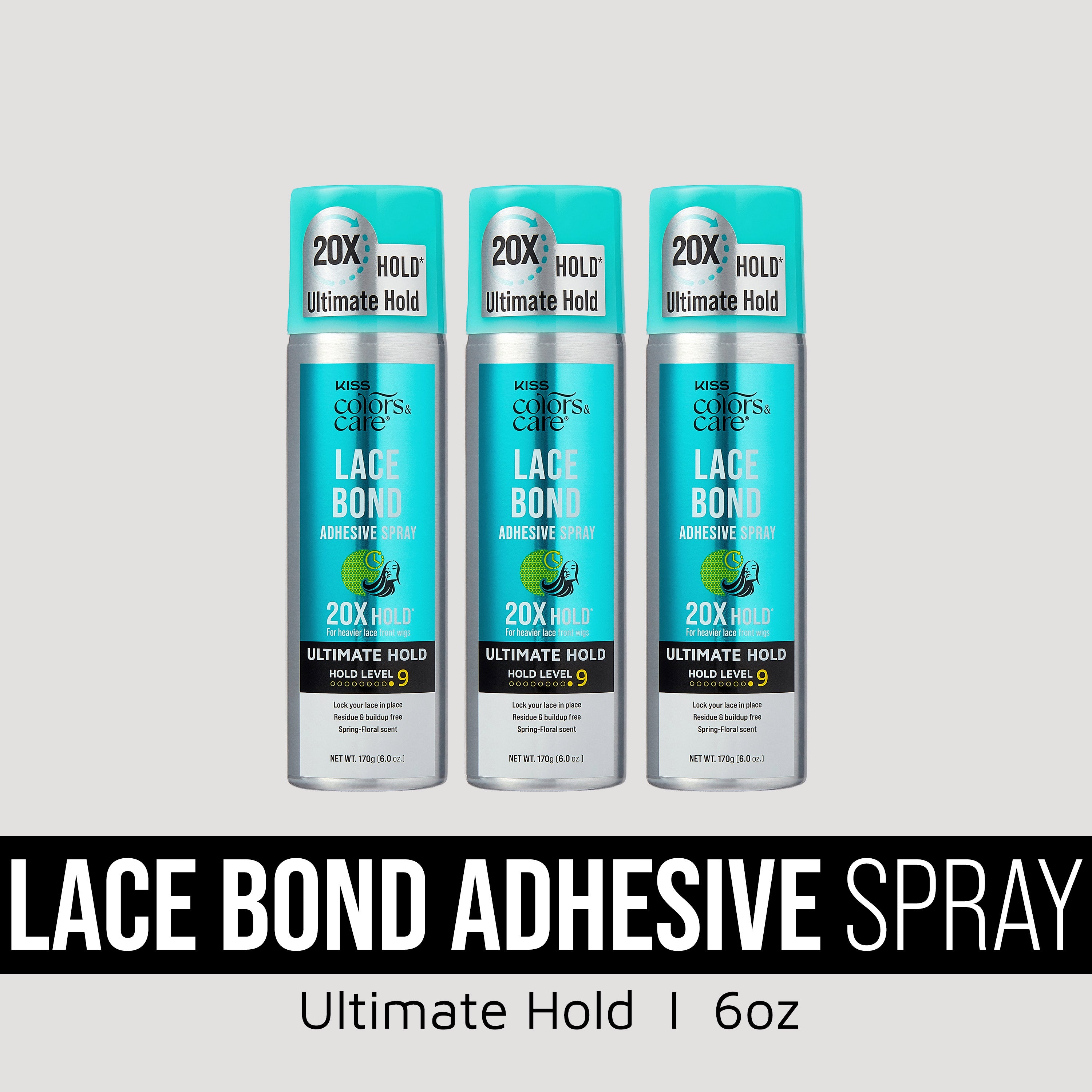 Kiss Colors & Care Lace Bond Adhesive Spray 20X Hold, 6oz, 3-pack