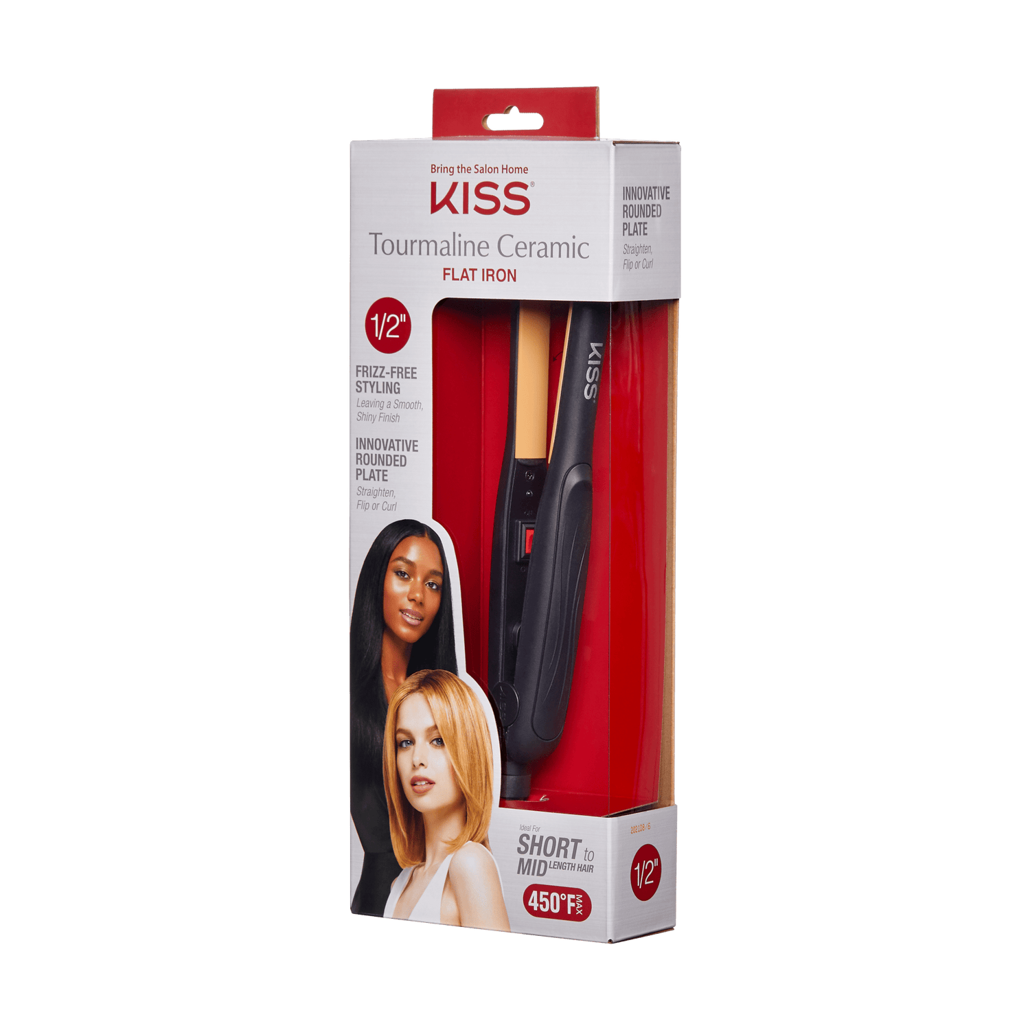KISS Tourmaline Ceramic Flat Iron, 1/2"