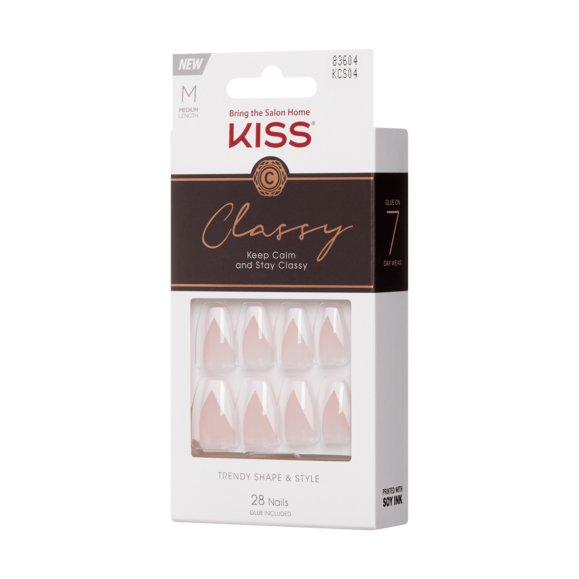 KISS Classy Press On Glue Nails - Silk Dress