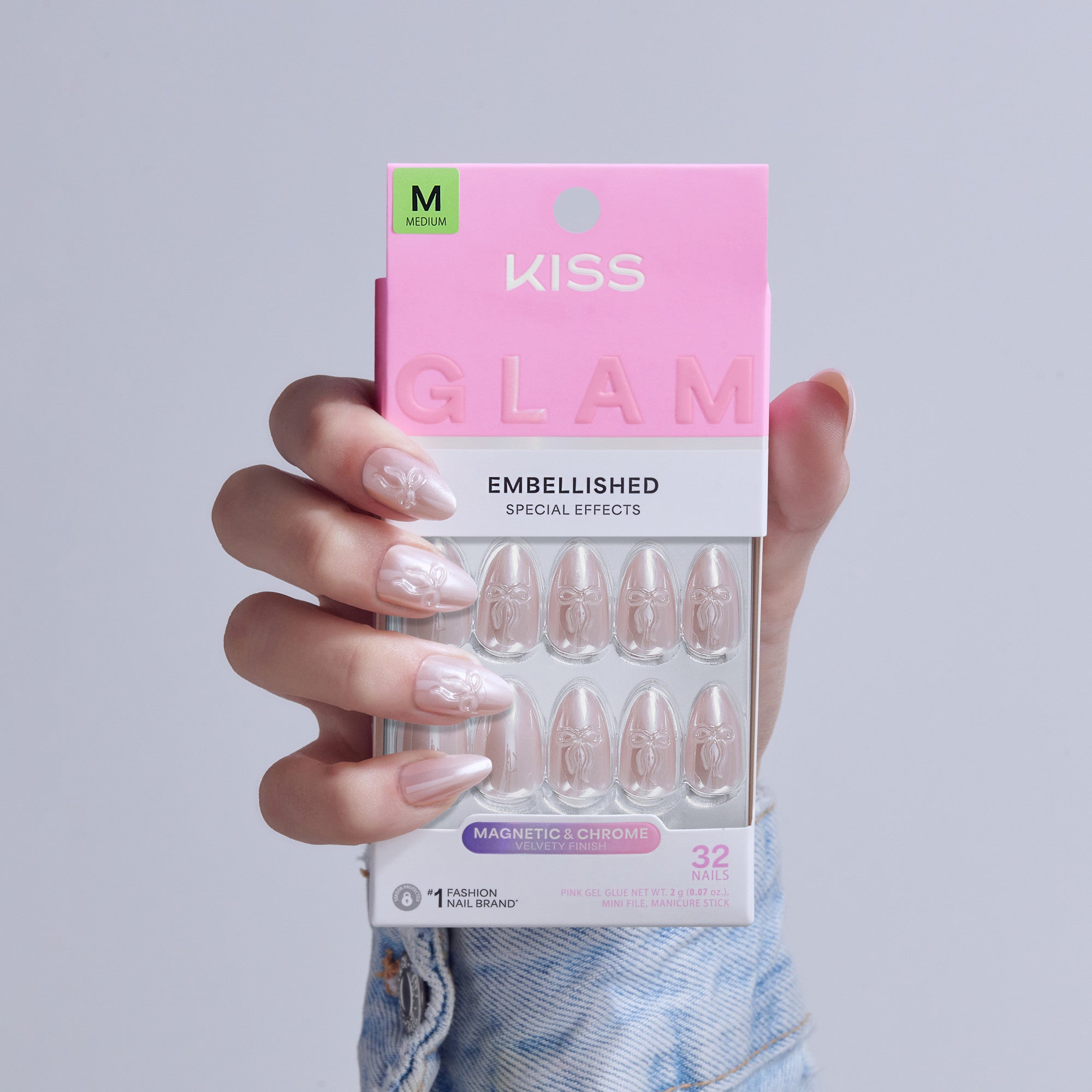 KISS GLAM 3D & Jewel Press On Glue Nails - Ripple