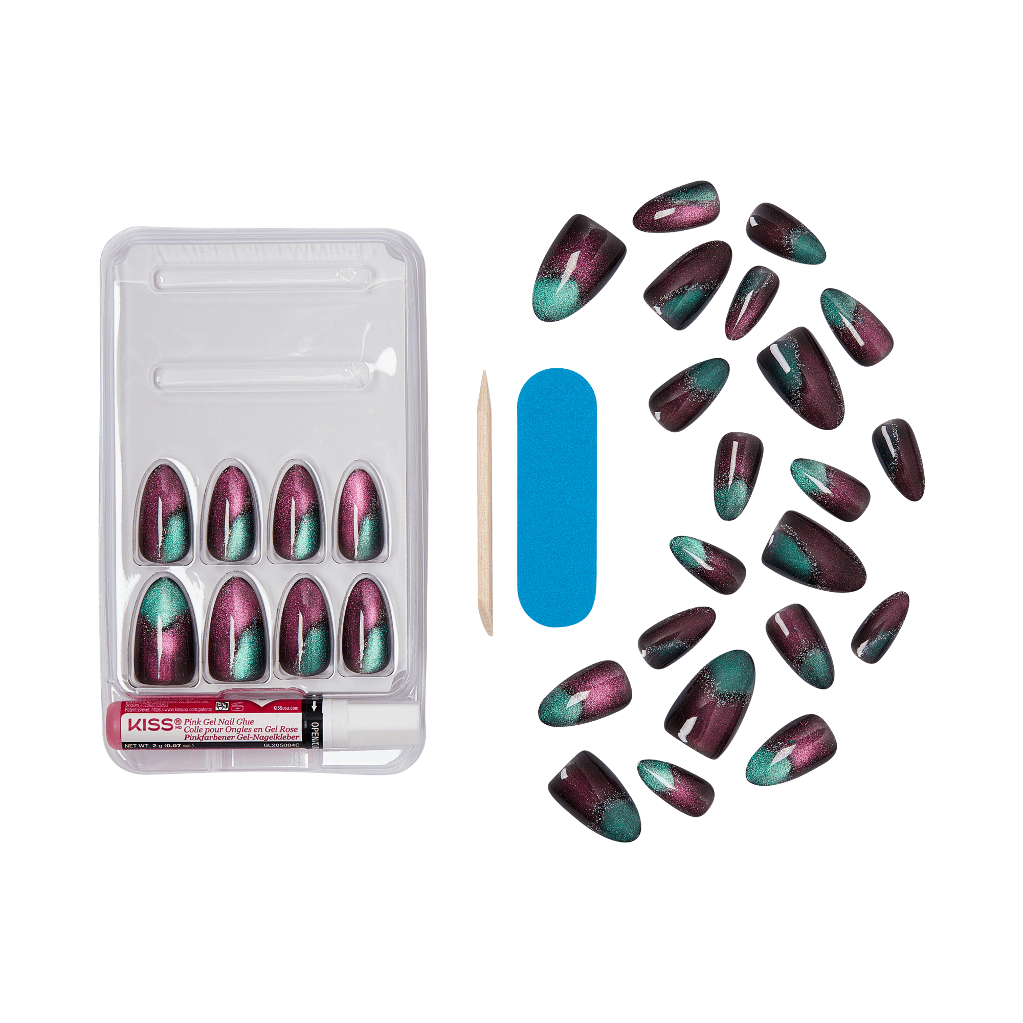 KISS Gel Fantasy Magnetic Press On Glue Nails - Moonlit Veil