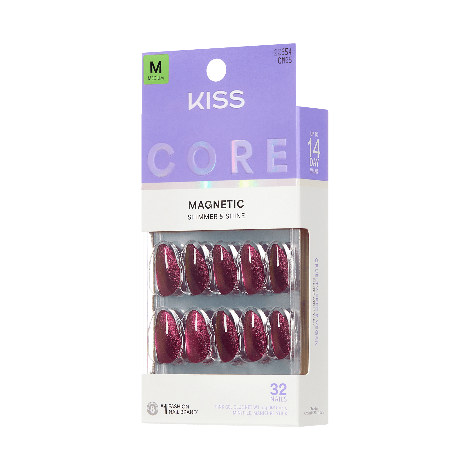 KISS CORE Magnetic Press On Glue Nails - Glittering