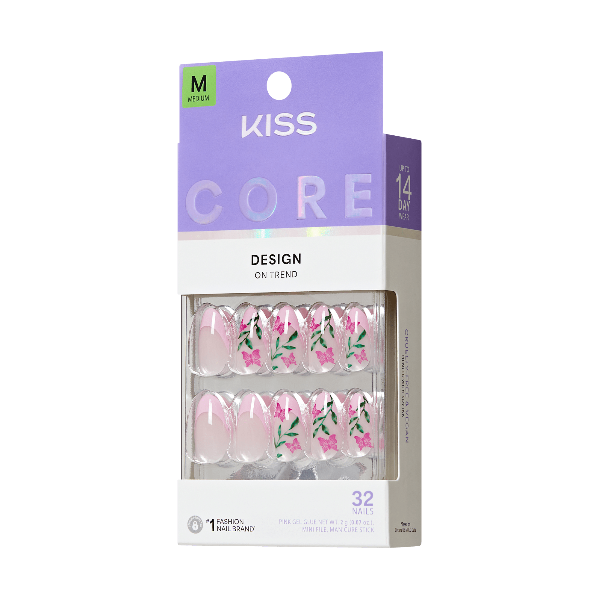 KISS CORE Design Press On Glue Nails - Springtime Splendor