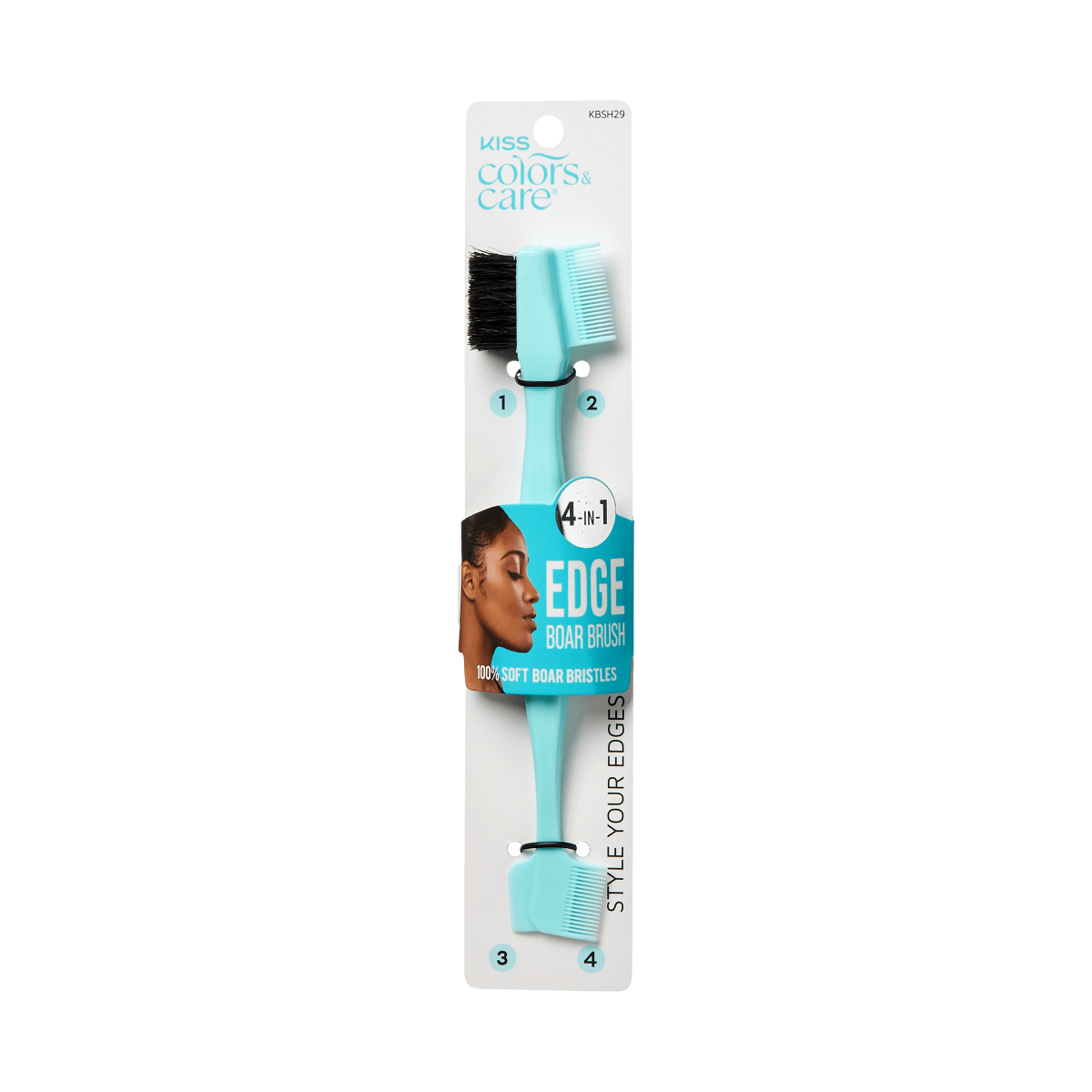 KISS Colors & Care 4-in-1 Edge Boar Brush
