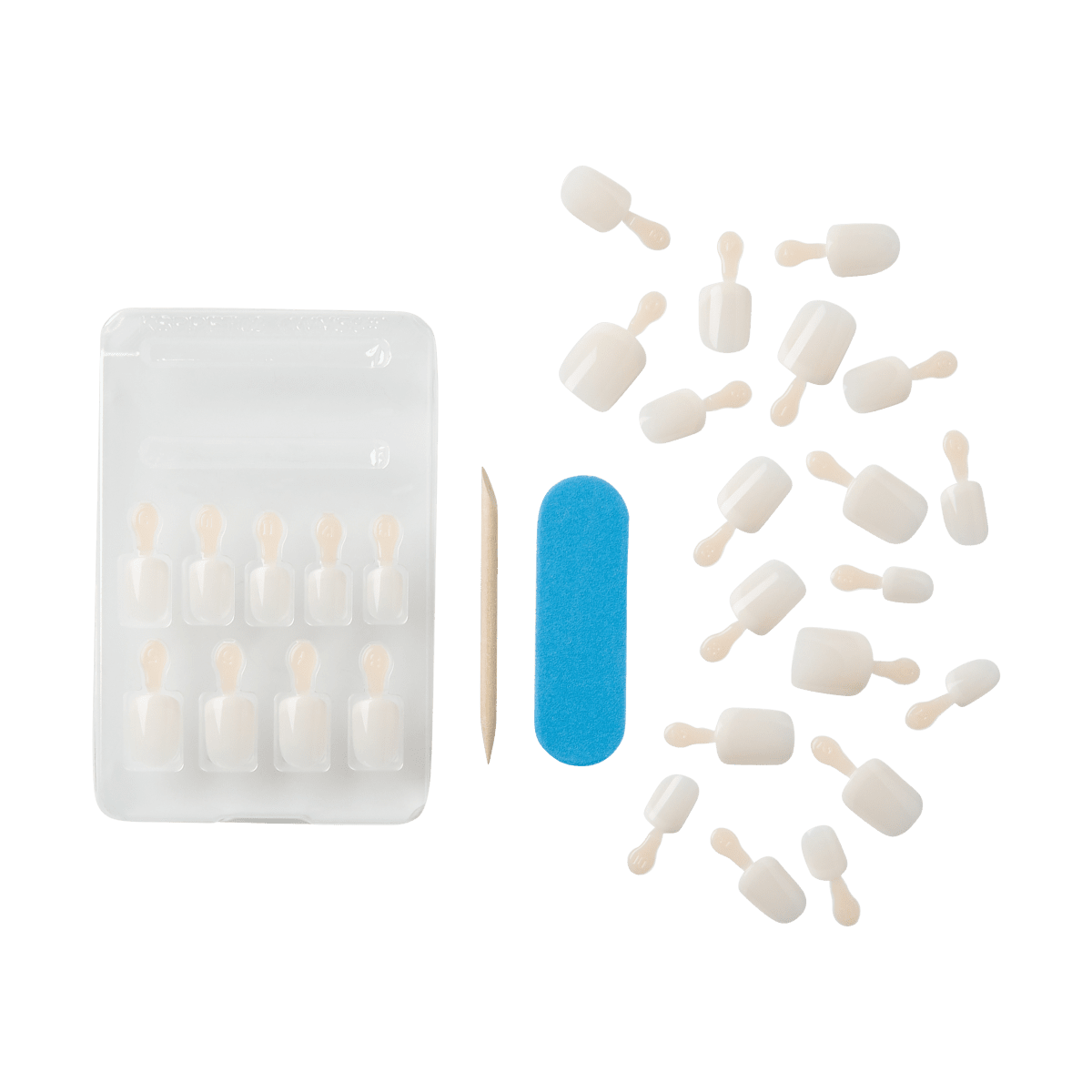 KISS Salon Acrylic French Nude Petite Press On Glue Nails - Holla Back