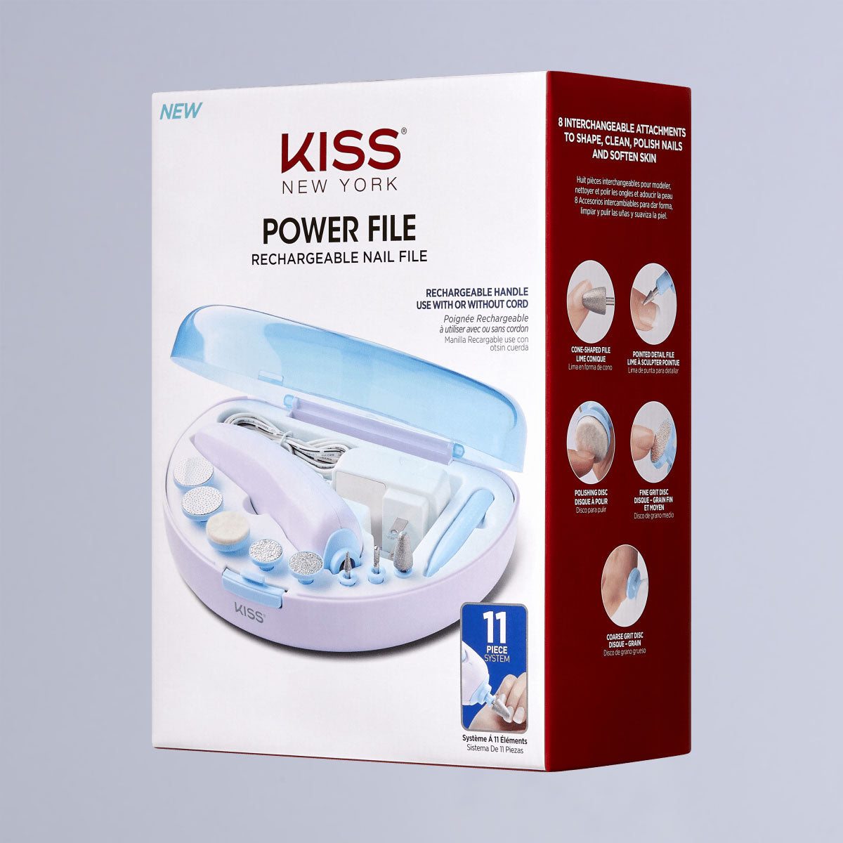 KISS Power File Rechargeable Nail Care Kit – 11 pcs. – KISS USA