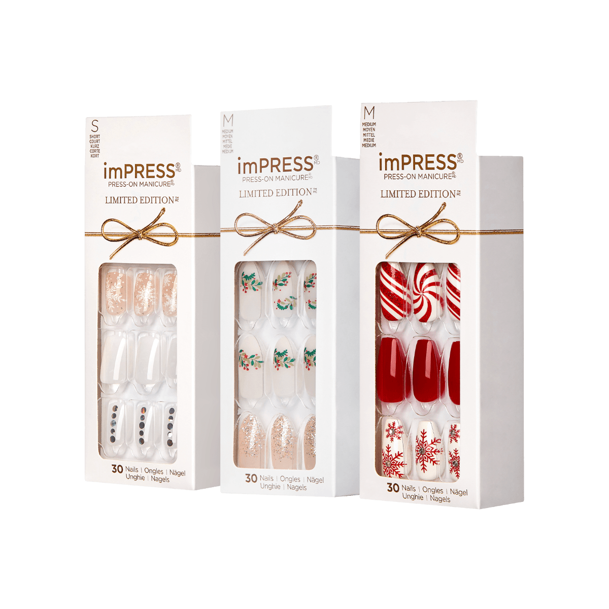 imPRESS Holiday Press-On Manicure Trio - Peppermint Pretty
