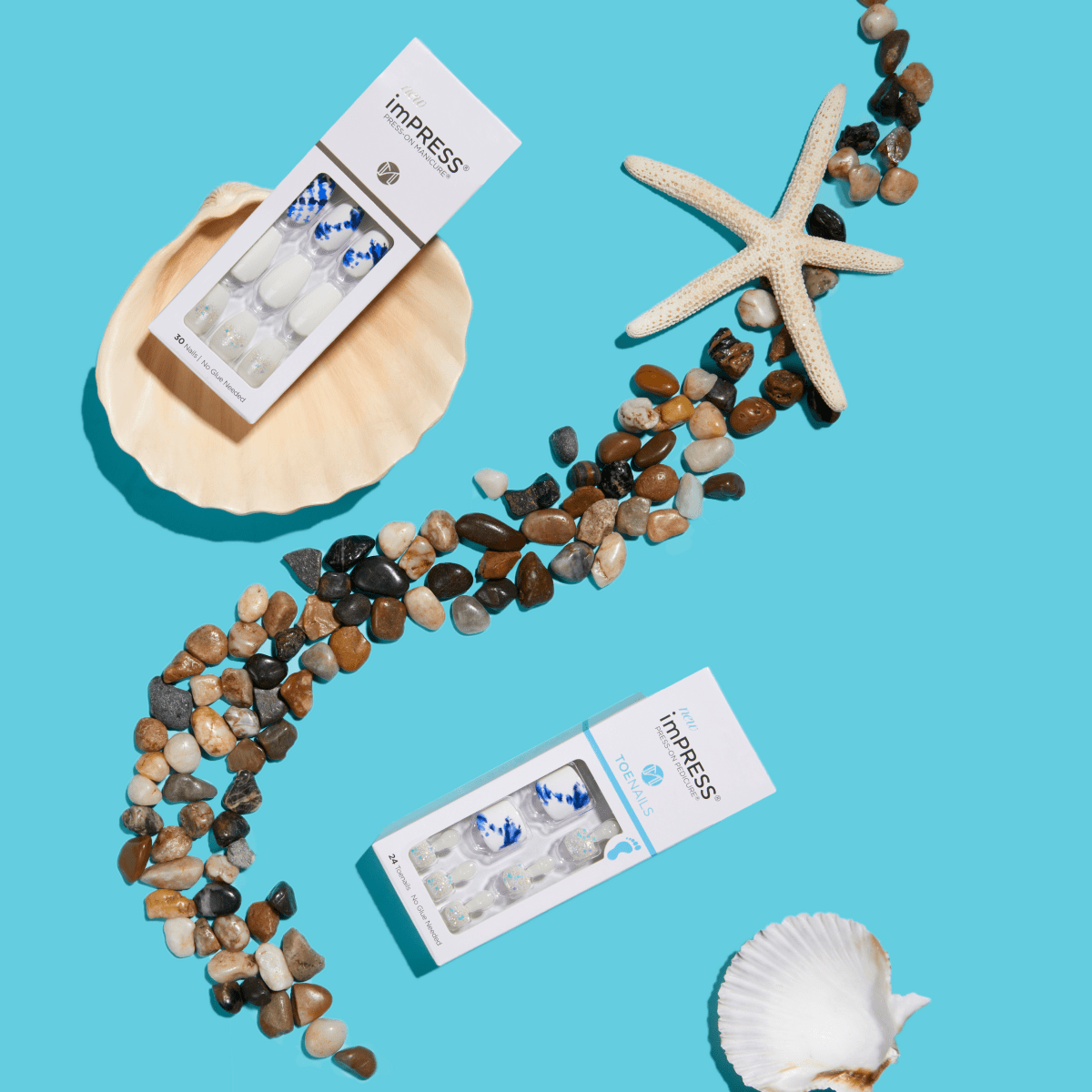 imPRESS Press-on-Pedicure - Sea Swallow