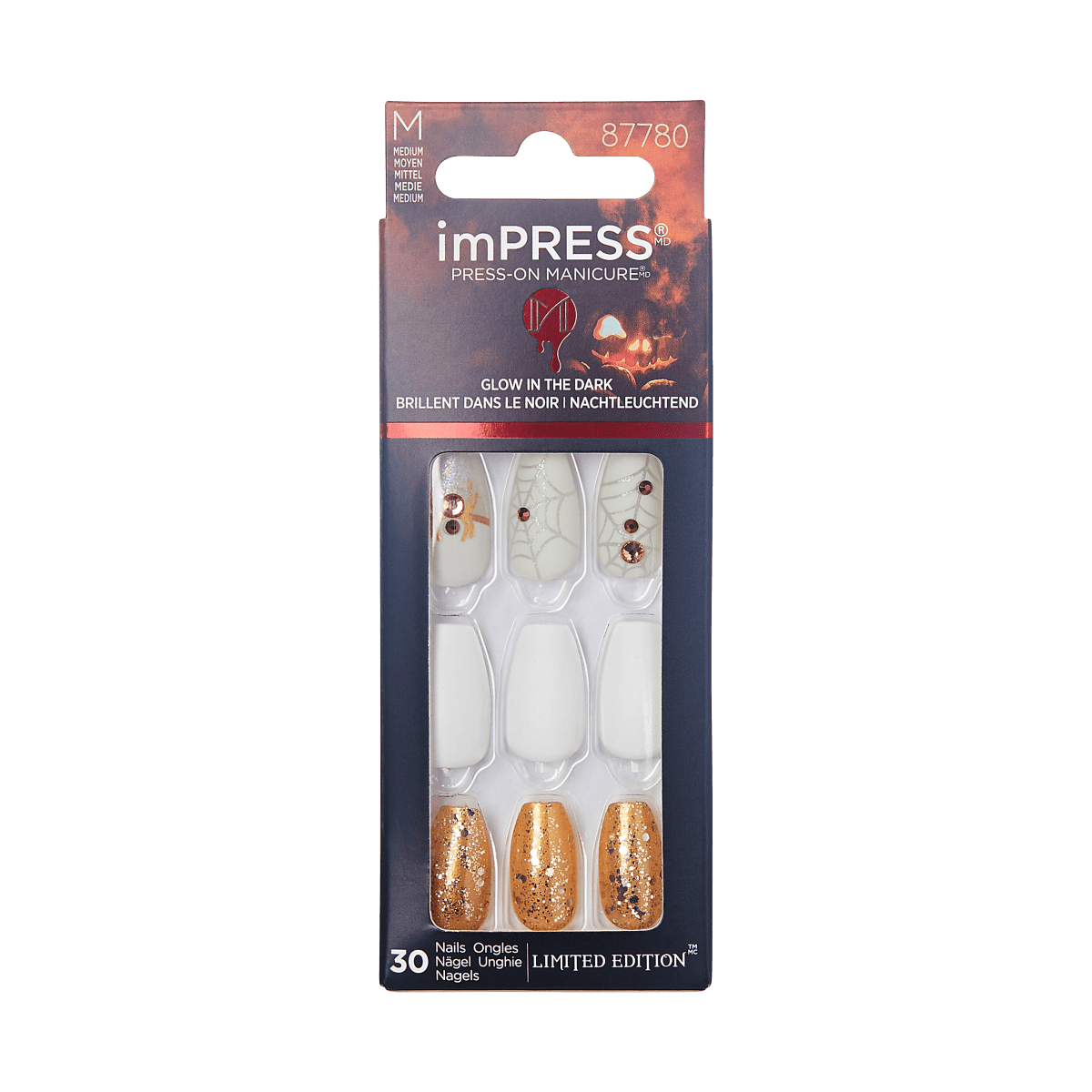 imPRESS Press-On Manicure Halloween Glow in the Dark - Happy Haunting