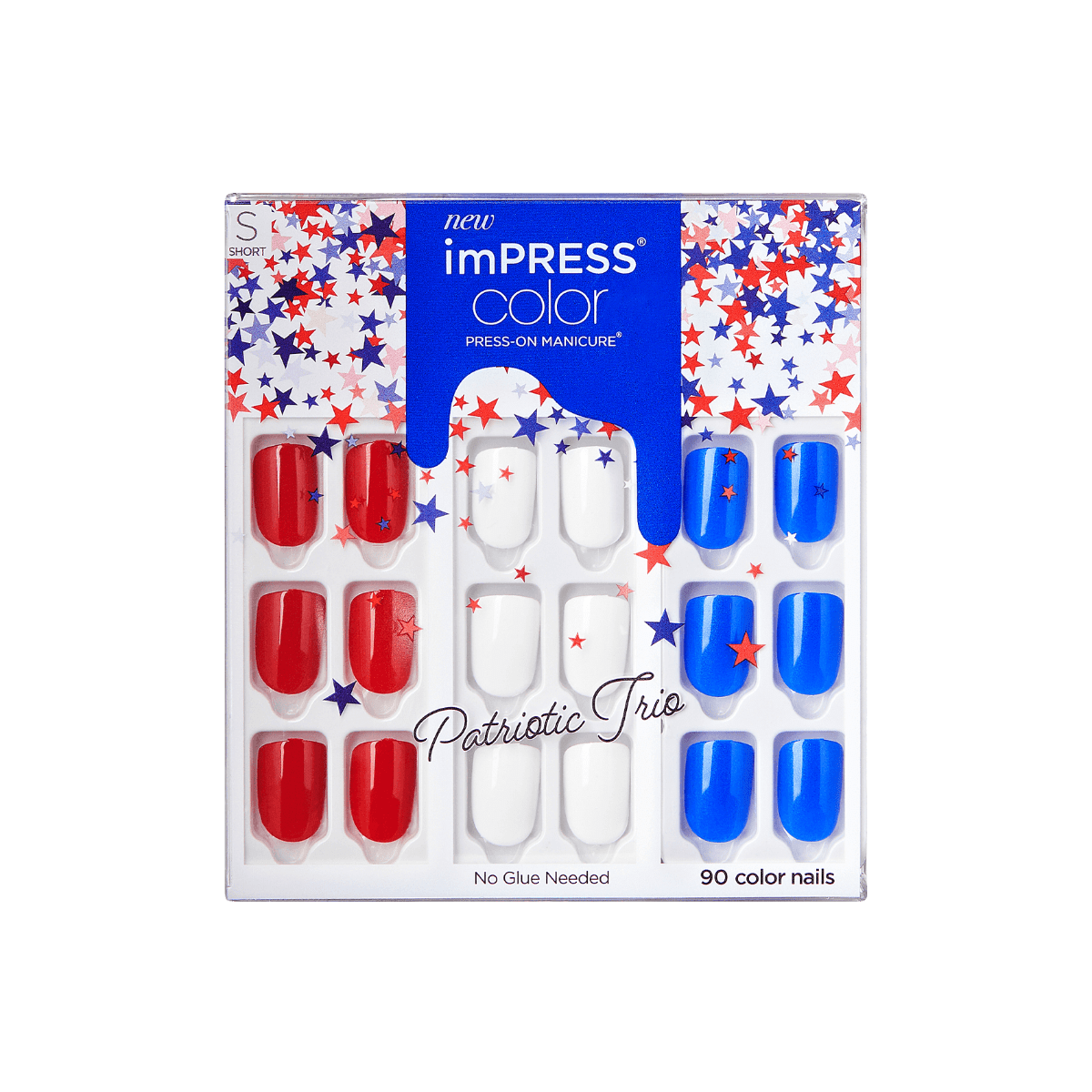 imPRESS Color Press-On Manicure Nails - Patriotic Trio