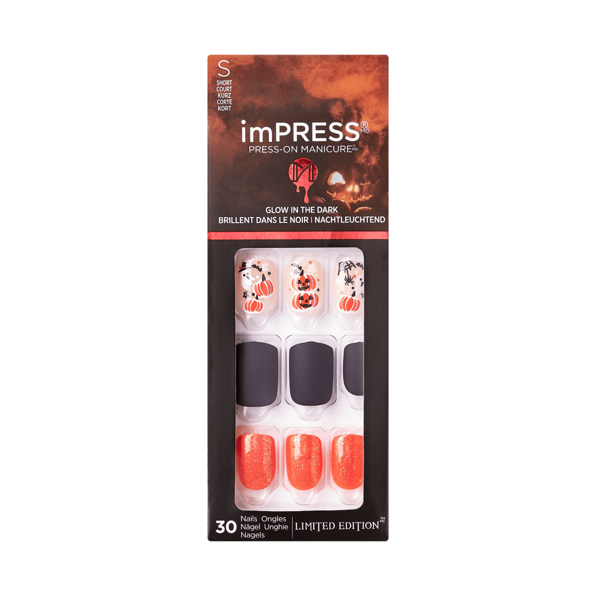 imPRESS Press-On Manicure Halloween Glow in the Dark - Hey boo-tiful