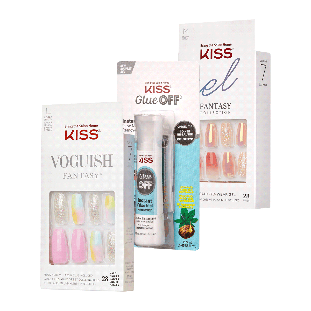 2 KISS Fantasy Nails & Glue OFF Set - Hot Tropics