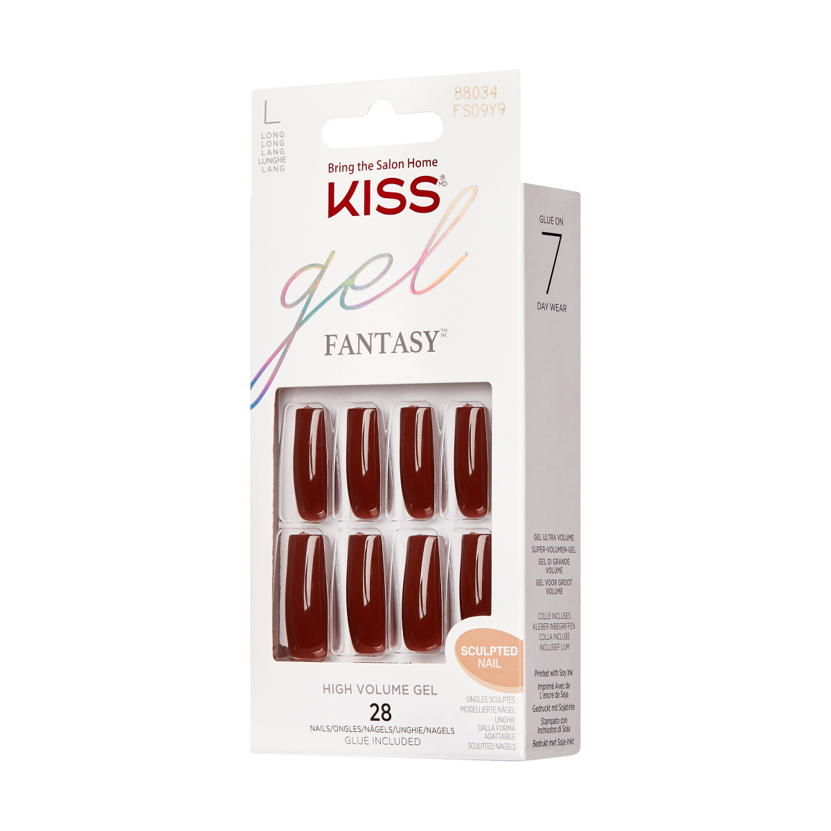 KISS Gel Fantasy Sculpted Nails - Black Cherry