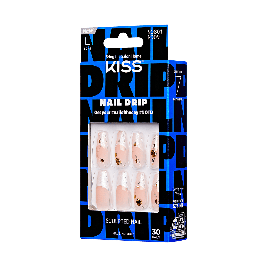 KISS Nail Drip Press-On Nails - Light Drip