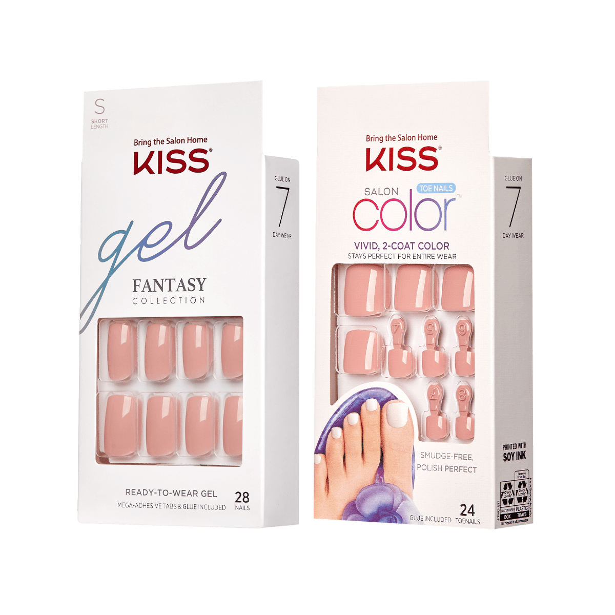 KISS Gel Fantasy Manicure & Salon Color Pedicure Set - Blush Mate