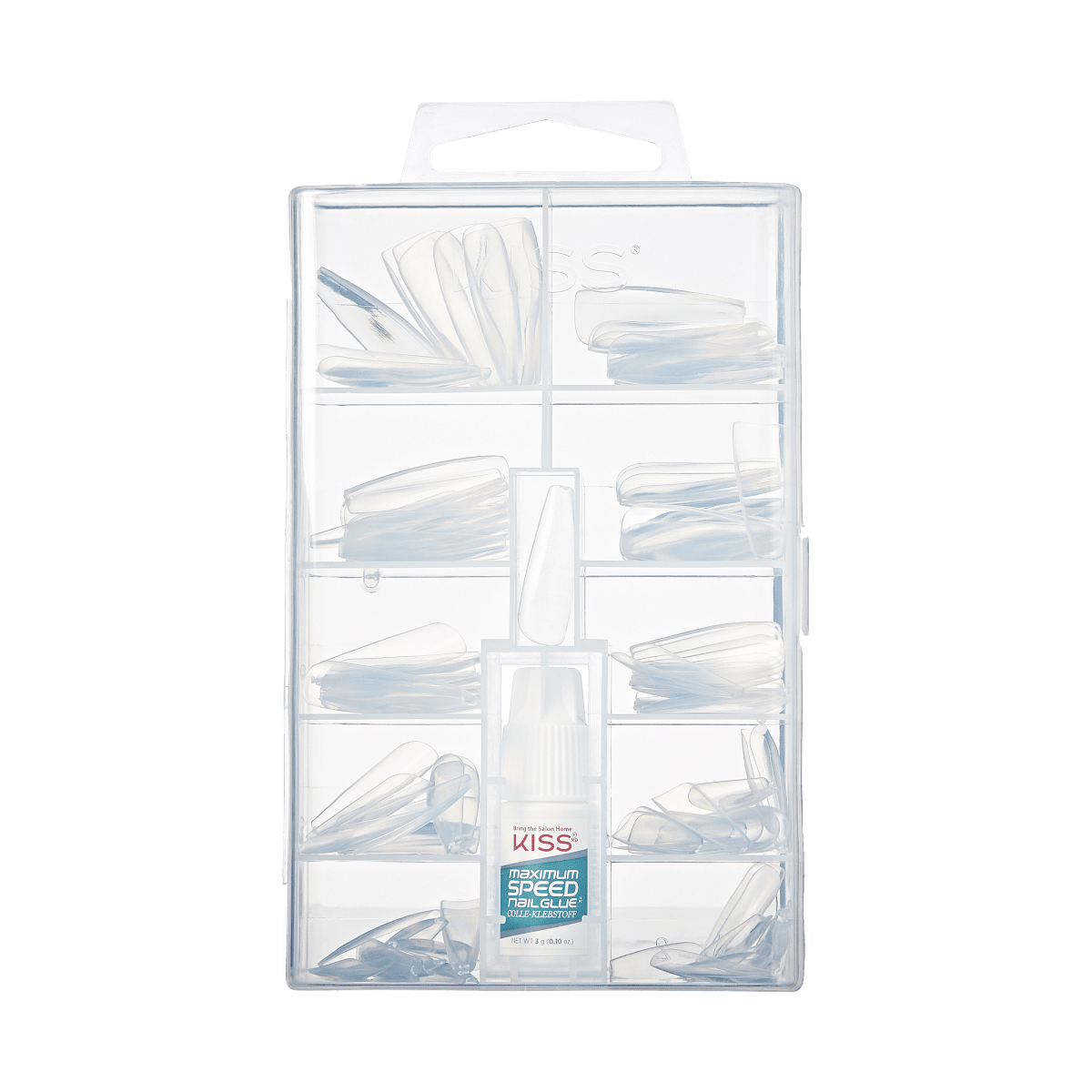 KISS 100 Full-Cover Nail Kit - Clear Coffin