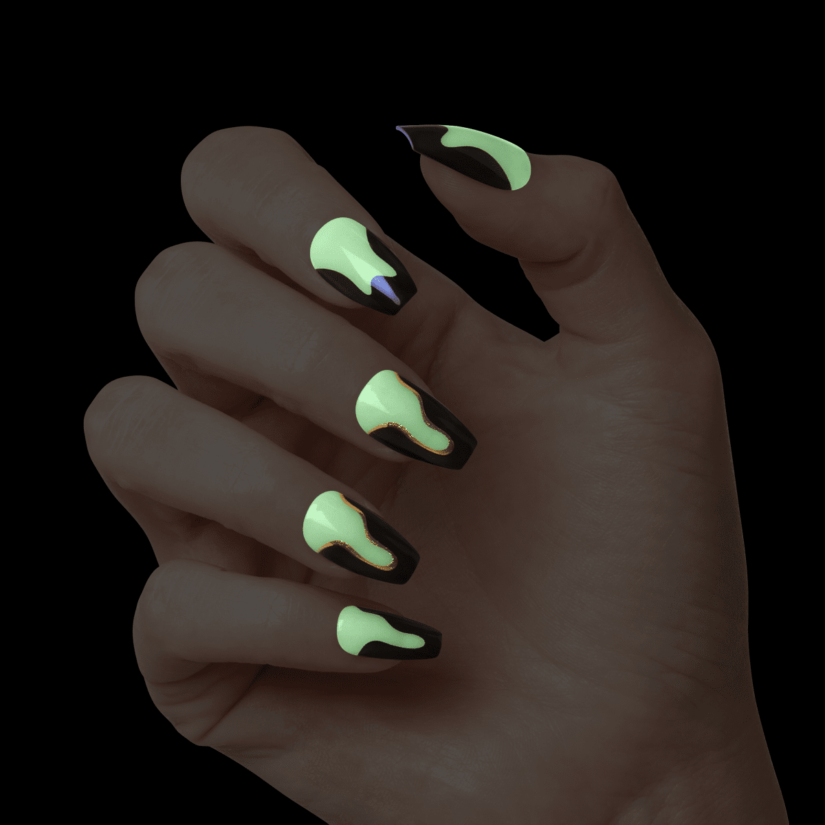 KISS Voguish Fantasy Halloween Nails - Franken-tastic