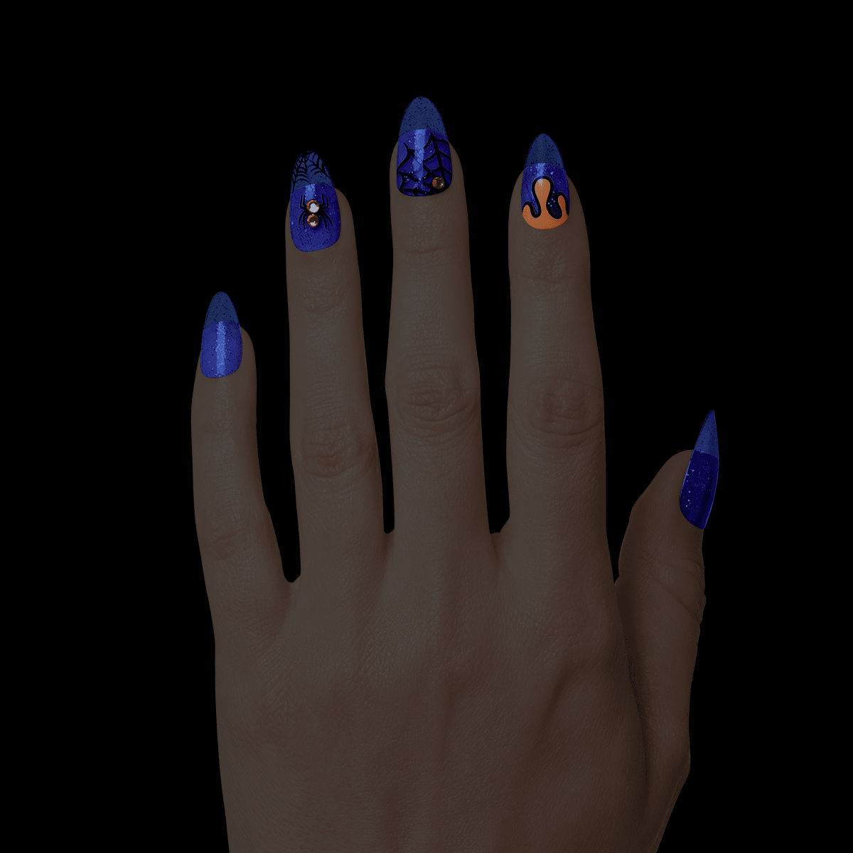 KISS Voguish Fantasy Glow-In-The-Dark Halloween Nails - Devilish