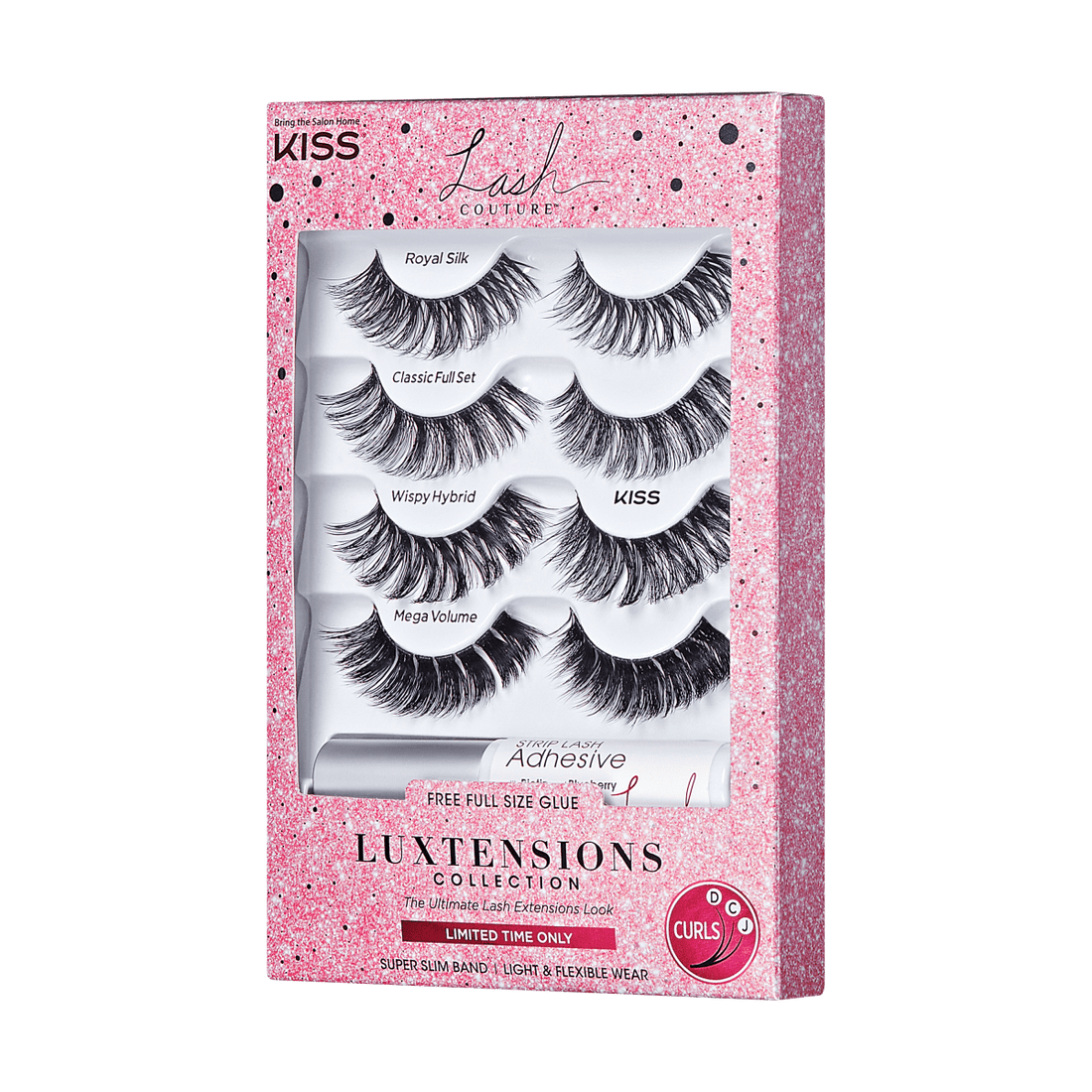 KISS Lash Couture Luxtension, False Eyelashes, 4 different styles, 14mm, 4 Pairs