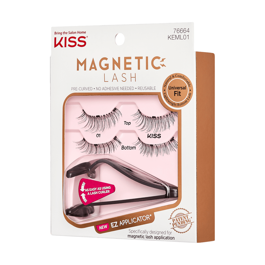 KISS Magnetic, False Eyelashes, Style 01, 12mm, 2 Pairs