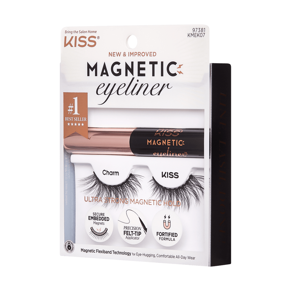 KISS Magnetic Eyeliner &amp; Magnetic Eyelashes Ultra-Strong Flexiband False Eyelashes Kit - Charm - KISS USA