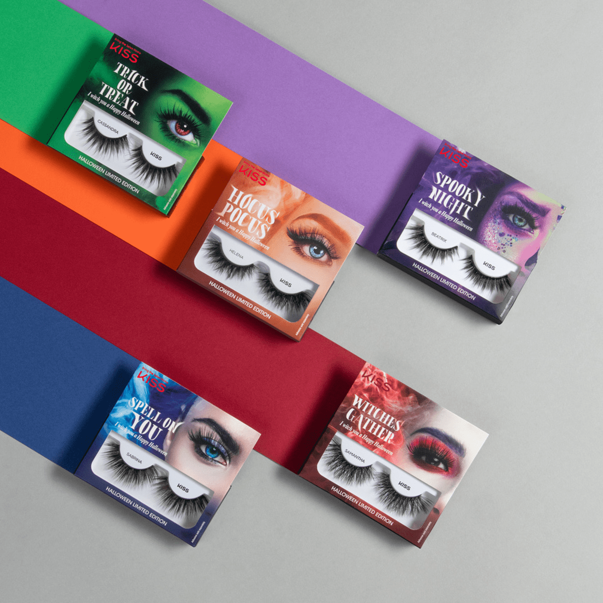 KISS Halloween False Eyelashes - Sabrina (Spiky, Fanned)