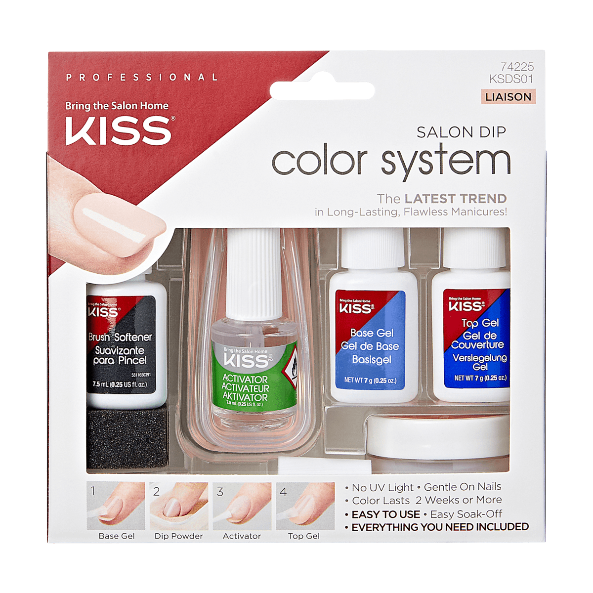 KISS Salon Dip Powder Nail Kit Color System Professional DIY