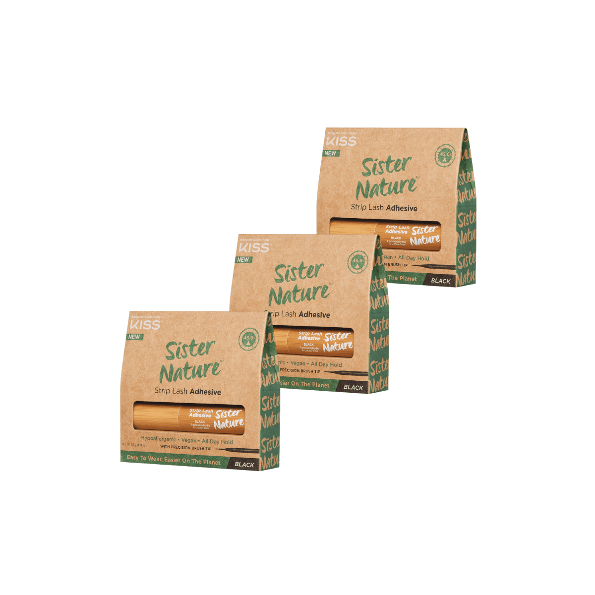 KISS Sister Nature Strip Lash Adhesive Multipack - Black