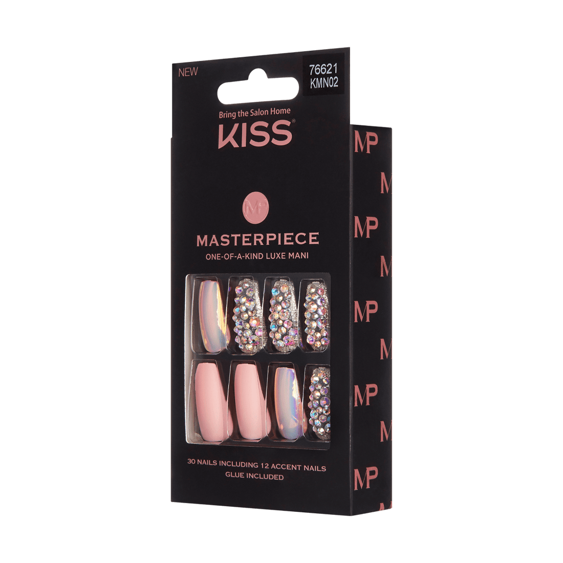 KISS Masterpiece, Press-On Nails, Every time I Slay, Pink, Long Coffin, 30ct
