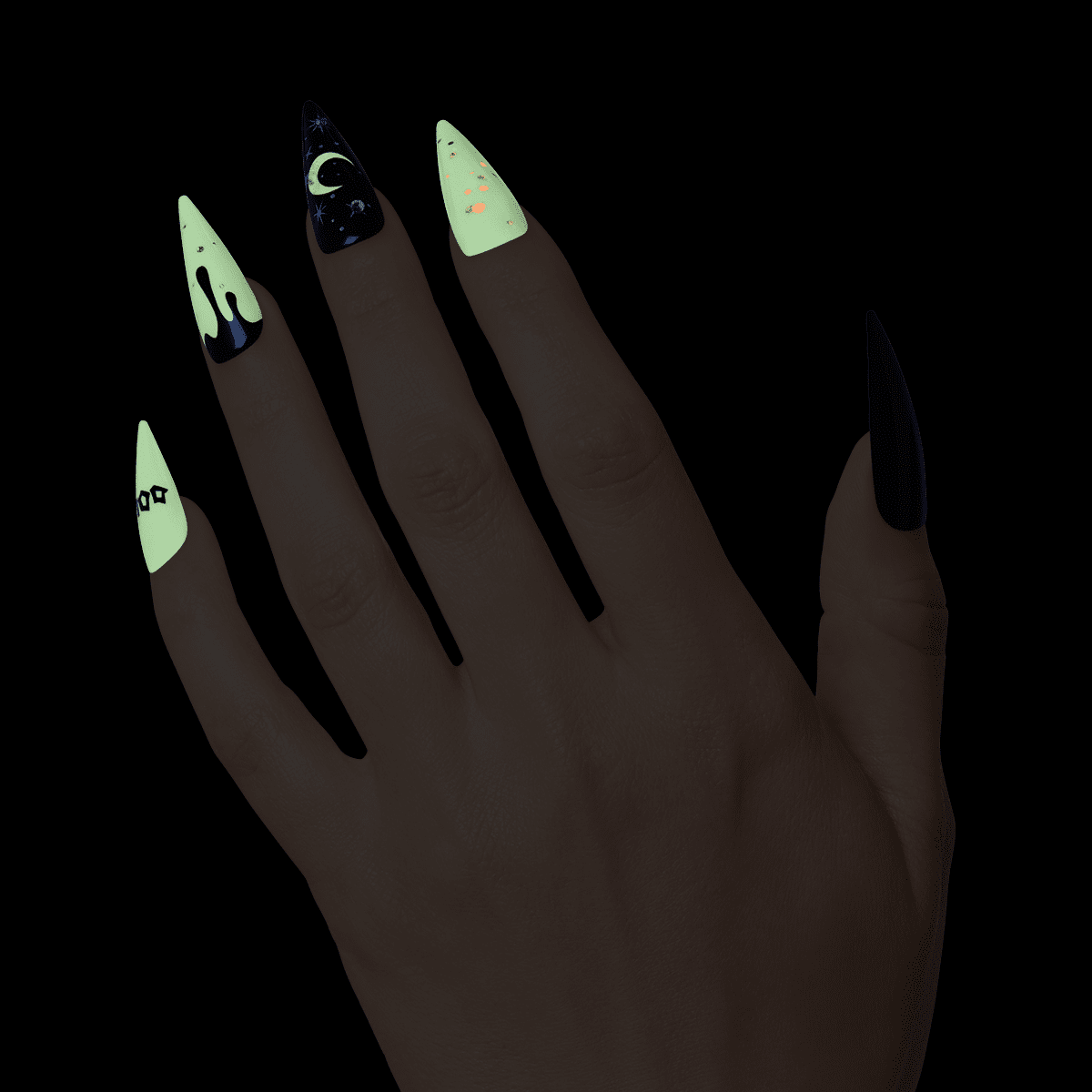 KISS Voguish Fantasy Halloween Nails - Fright Night