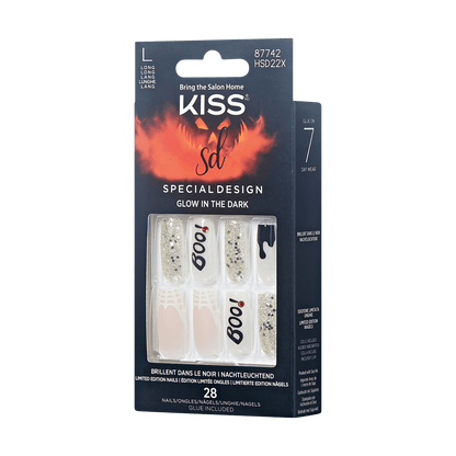 KISS Special Design, Press-On Nails, Party Till I Die, Multicolor, Long Square, 28ct