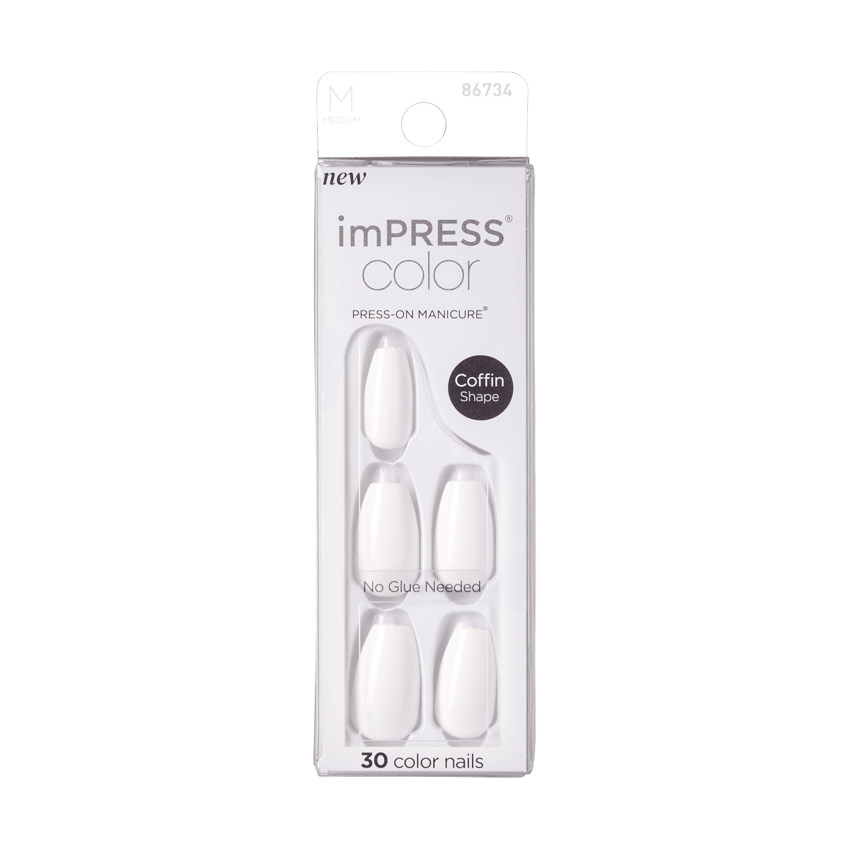 imPRESS Color Press-On Manicure Coffin Medium- Frosting