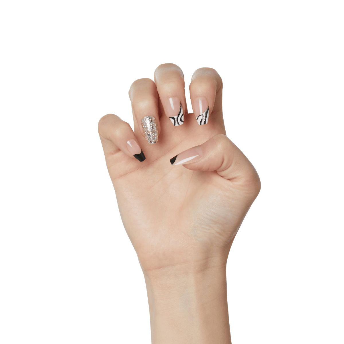 KISS Voguish Fantasy Nails - Black & White