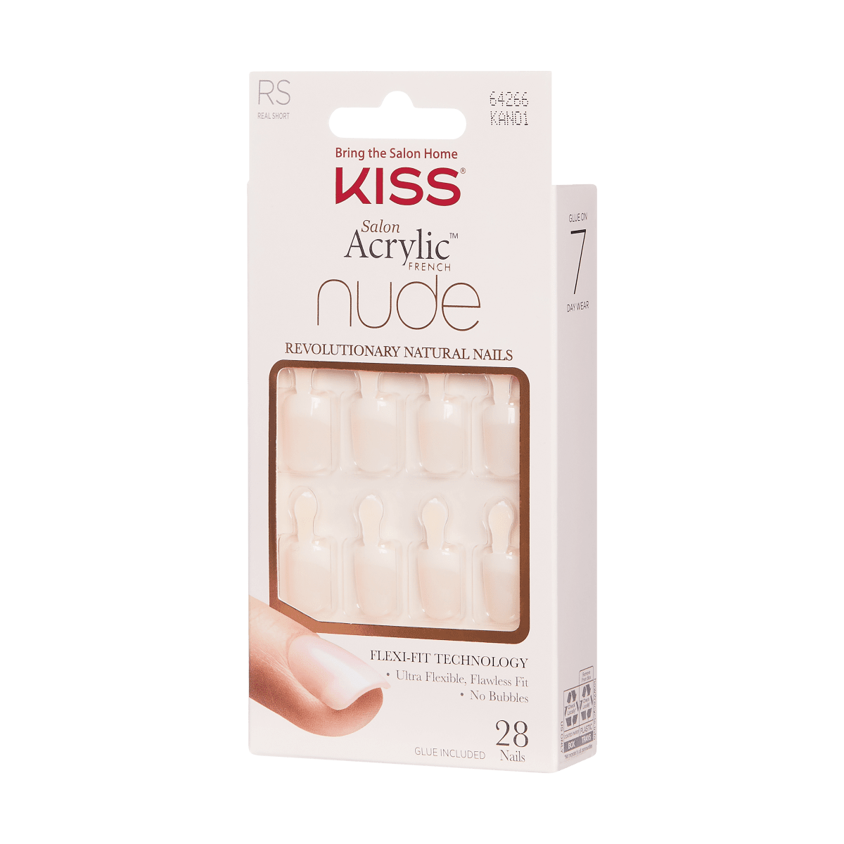 KISS Salon Acrylic French Nude Press On Glue Nails - Breathtaking