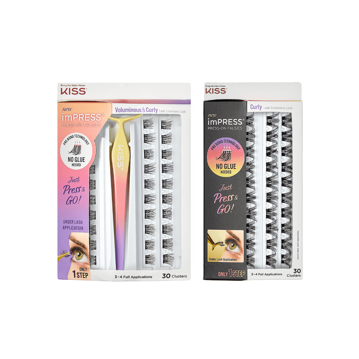 imPRESS Press-On Falsies 2-Pack Voluminous & Curly - 60 Clusters