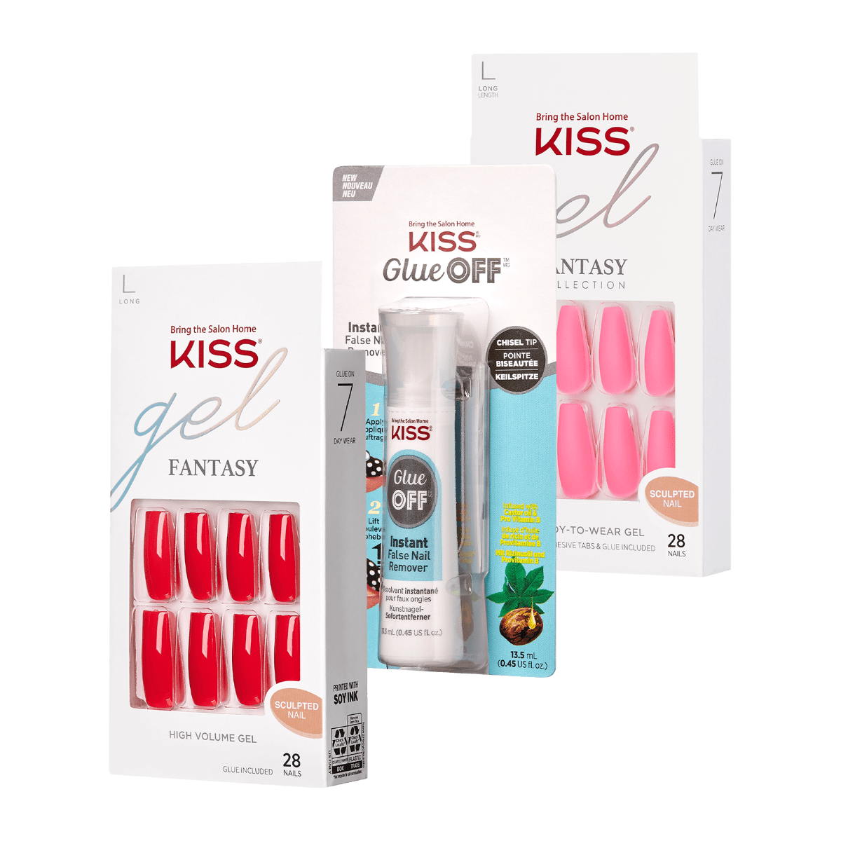 2 KISS Gel Fantasy Manicures & Glue OFF Set - Haute-to-Trot