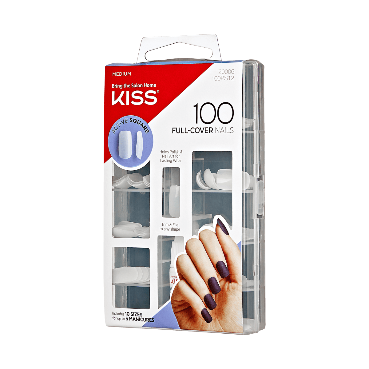 KISS 100 Full-Cover Nail Kit - Active Square