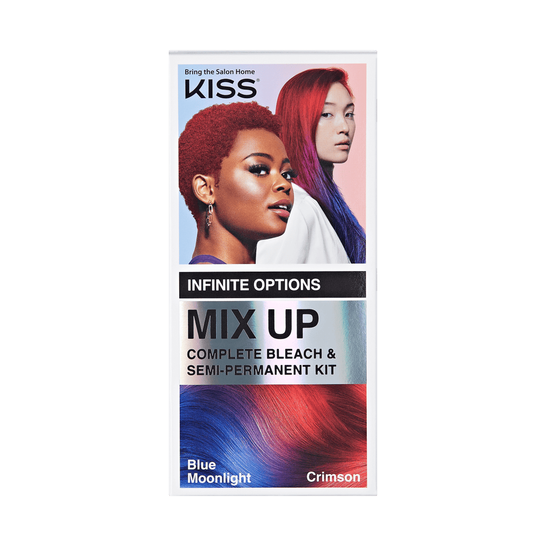 KISS Colors &amp; Care Mix Up Complete Hair Color Kit – Blue Moonlight &amp; Crimson