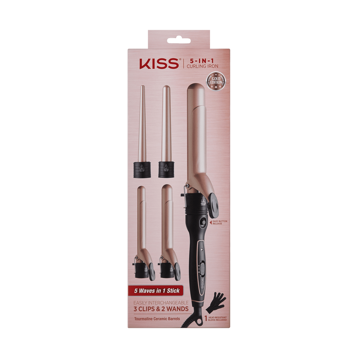 KISS 5 in 1 Interchangeable Curling Iron KISS USA